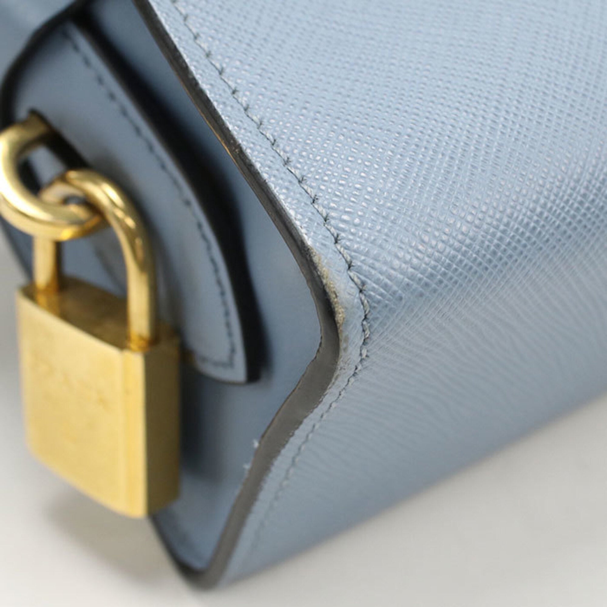 Prada Blue Leather Shoulder Bag (Pre-Owned)