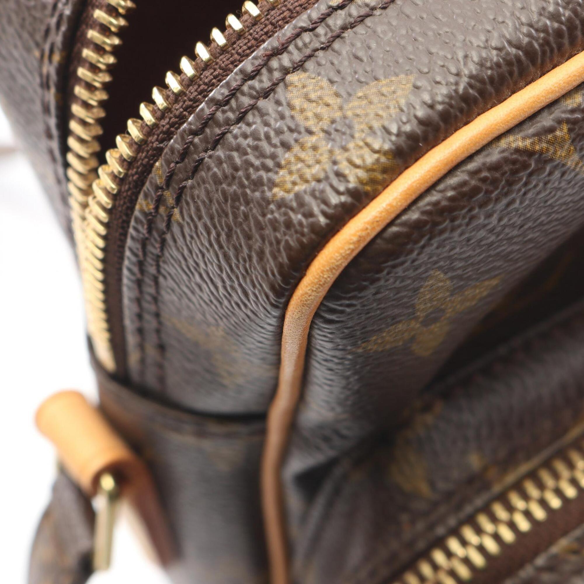 Louis Vuitton Brown Monogram Coated Canvas Leather Handbag Shoulder Bag (Pre-Owned)