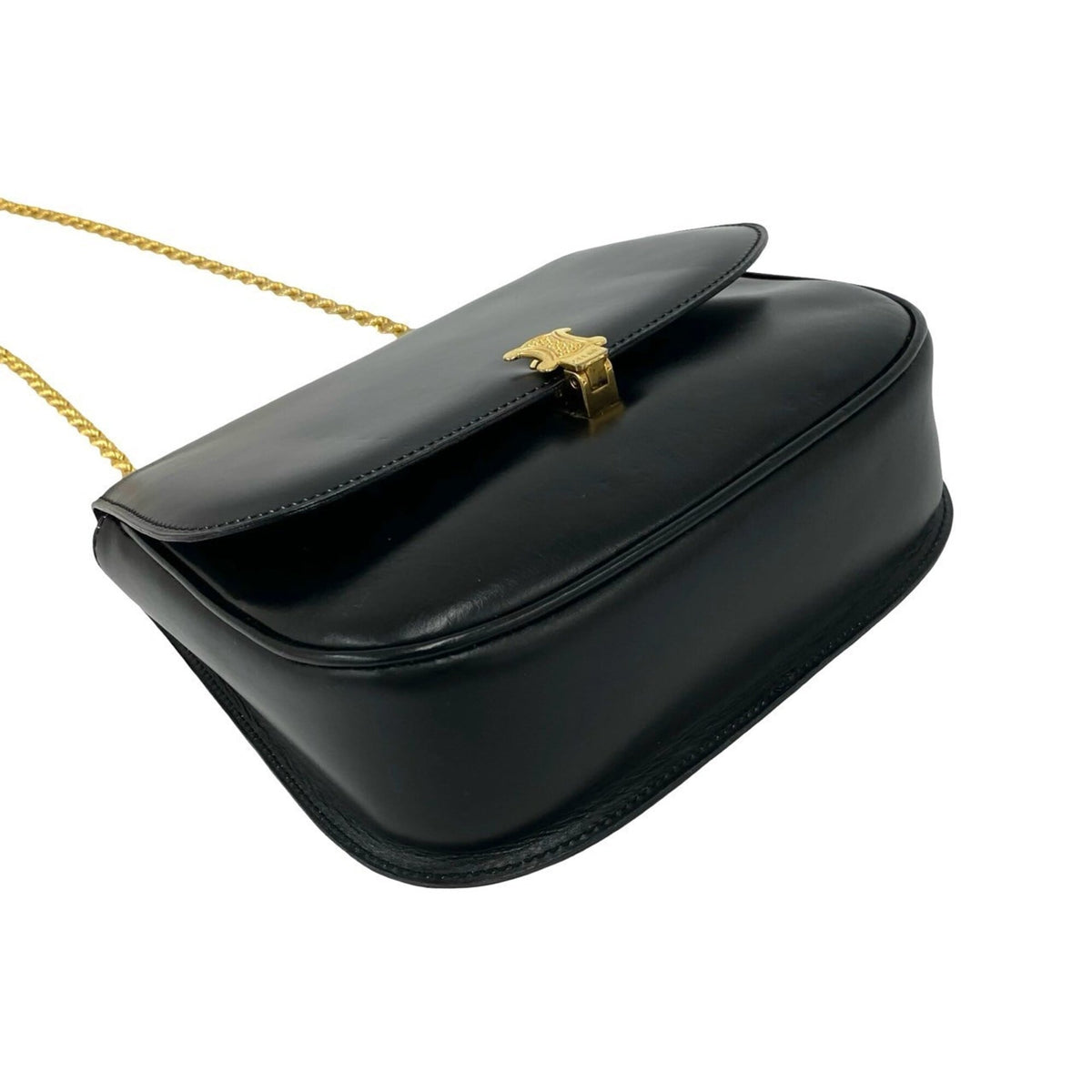 Celine Black Leather Pochette Shoulder Bag (Pre-Owned)