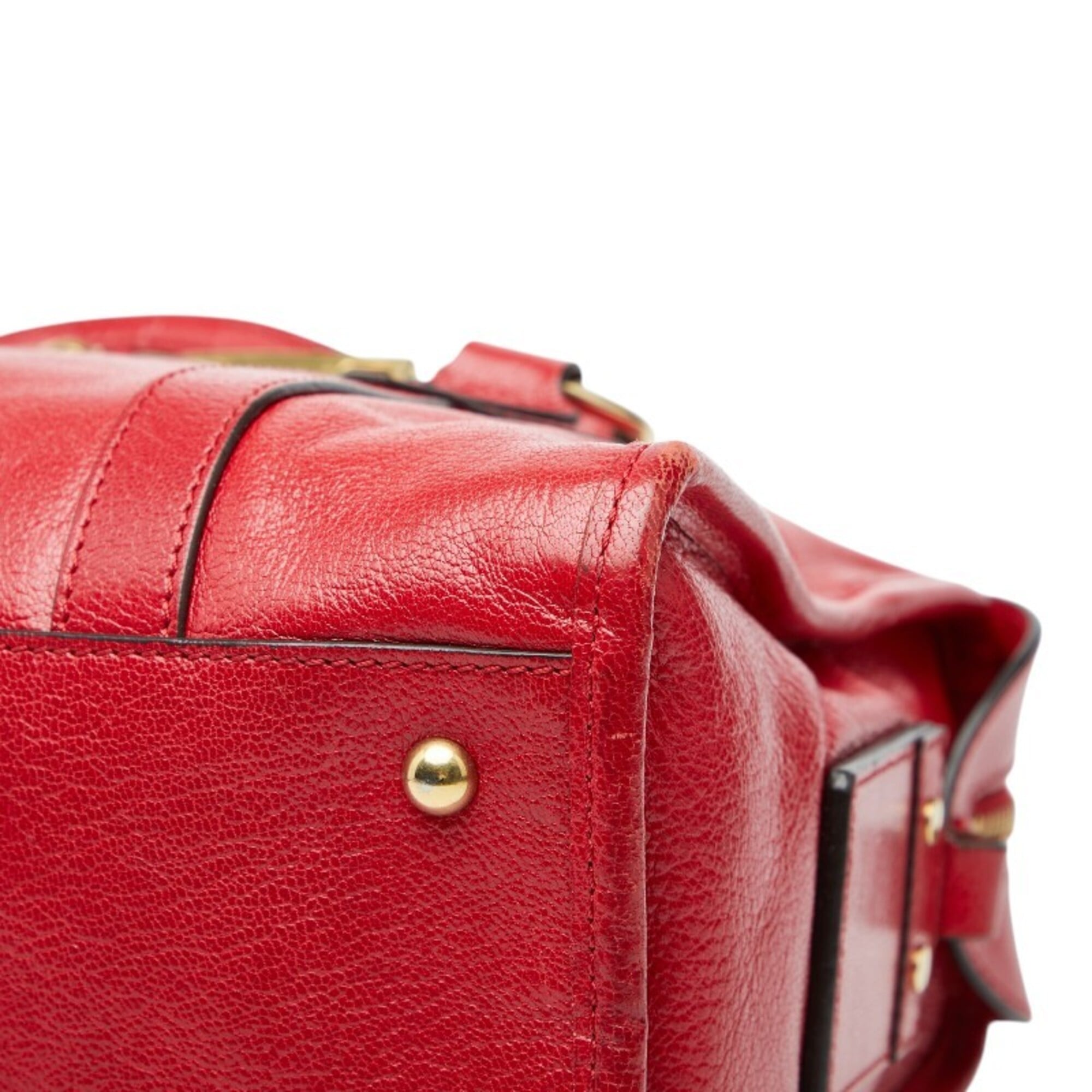 Marc Jacobs Red Color Leather Handbag Shoulder Bag (Pre-Owned)