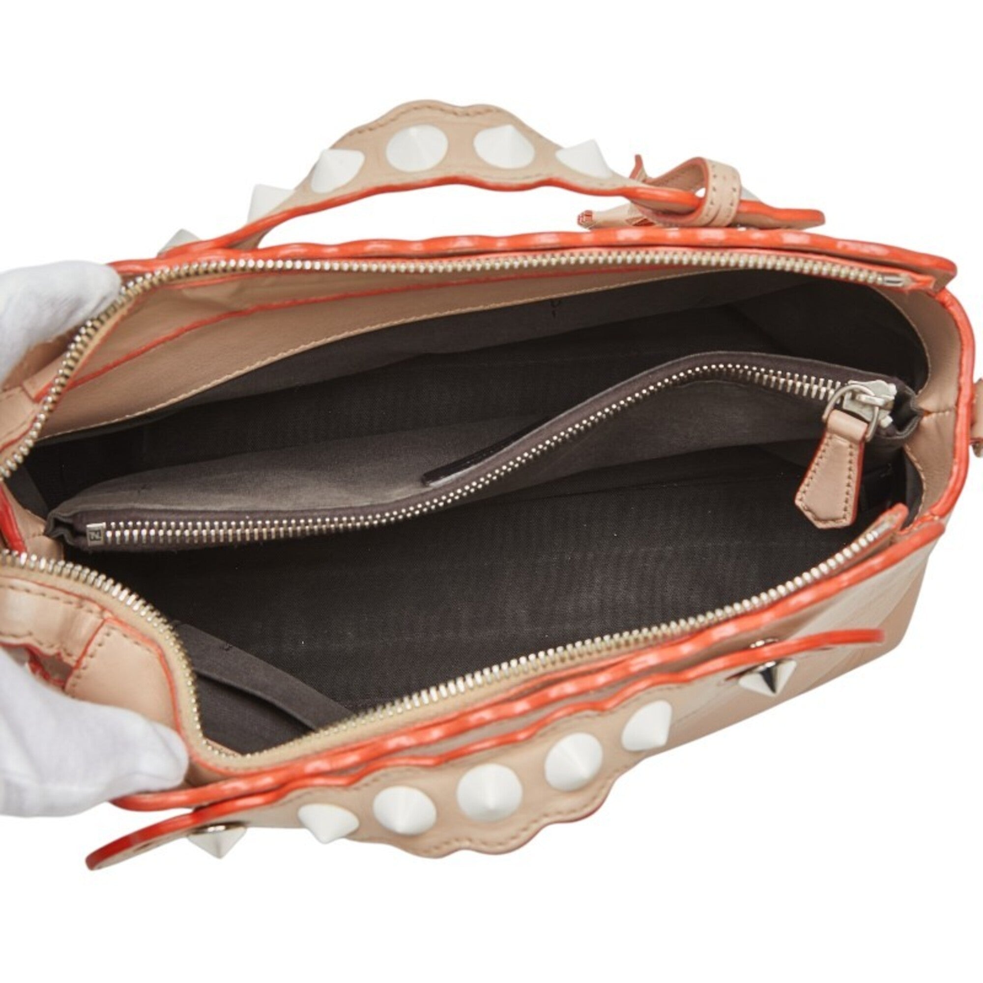 Fendi By The Way Beige Leather Handbag Shoulder Bag (Pre-Owned)