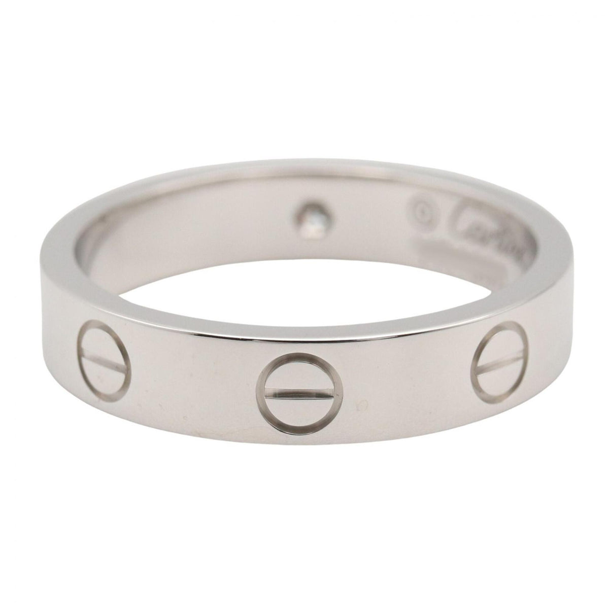 Cartier Silver Clear White Gold (18K) Band Ring (Pre-Owned)
