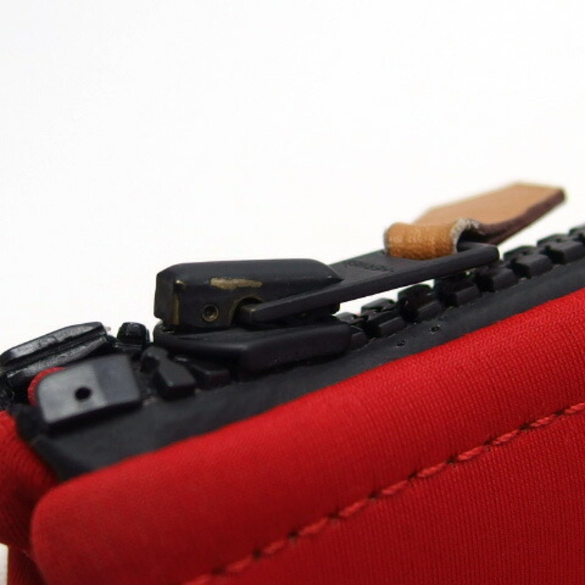 Hermes Red Color Polyamide 80% Pouch (Pre-Owned)
