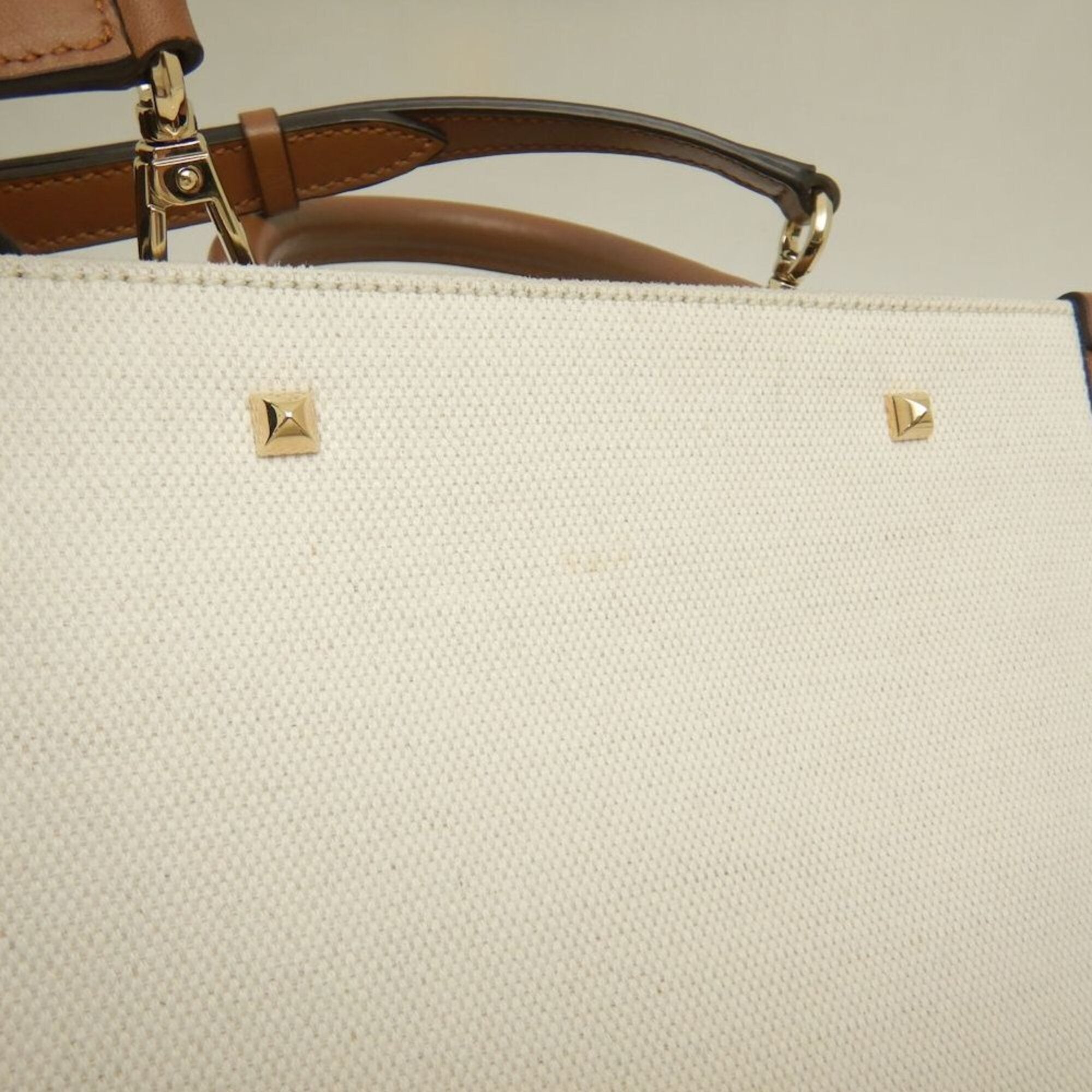 Jimmy Choo Brown Canvas Tote Bag (Pre-Owned)