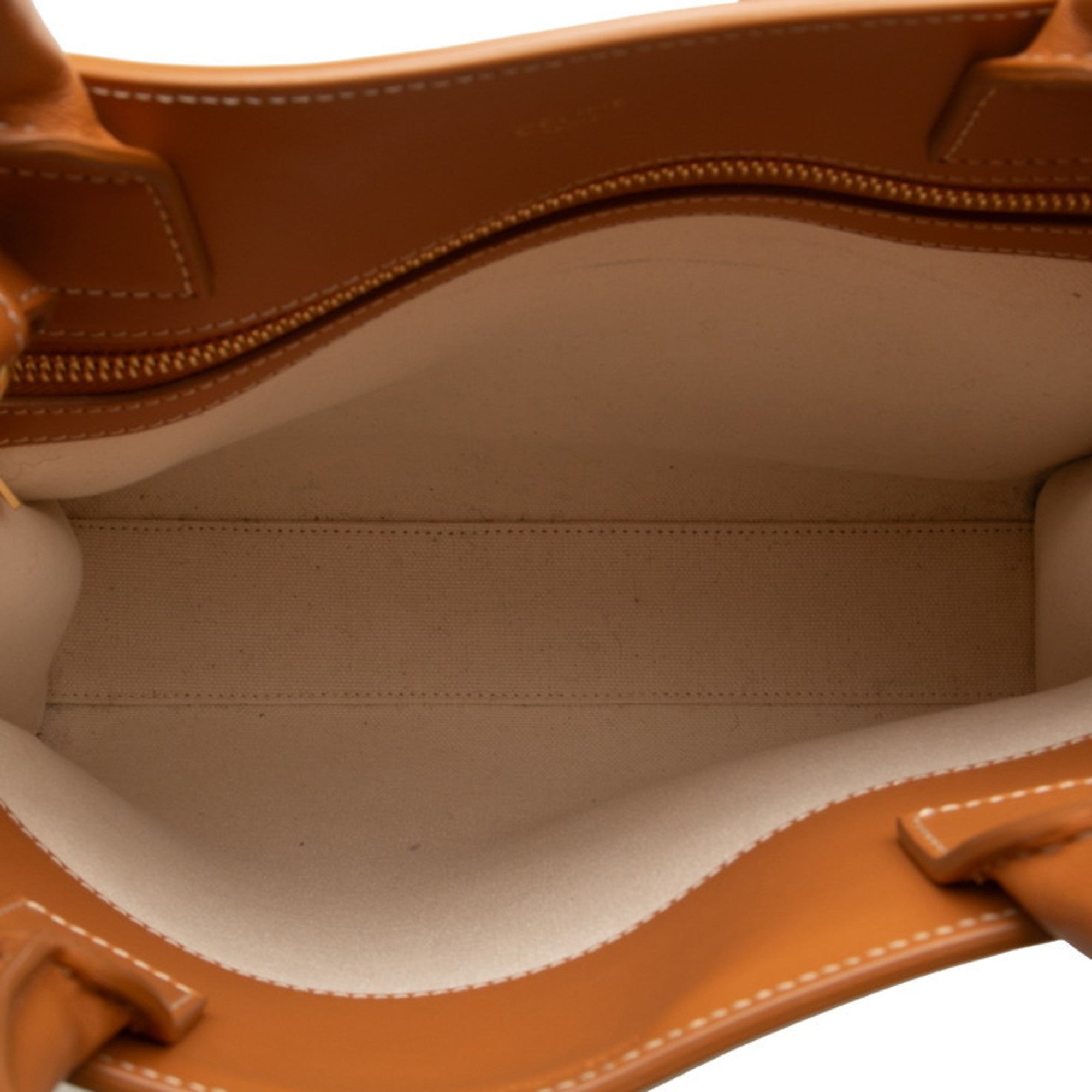 Celine Cabas Brown Canvas Leather Handbag Shoulder Bag (Pre-Owned)
