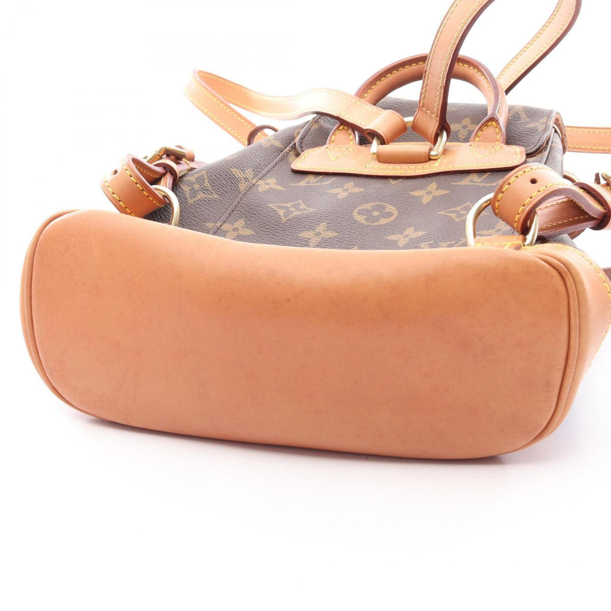 Louis Vuitton Brown Coated Canvas Leather Backpack Handbag (Pre-Owned)