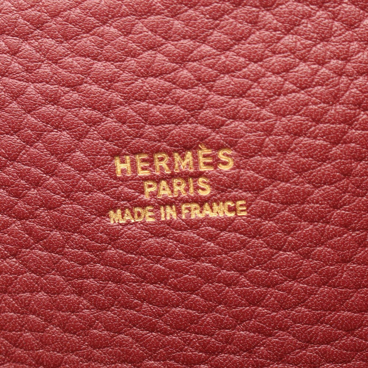 Hermes Bordeaux Rouge H Taurillon Clemence Leather Handbag (Pre-Owned)