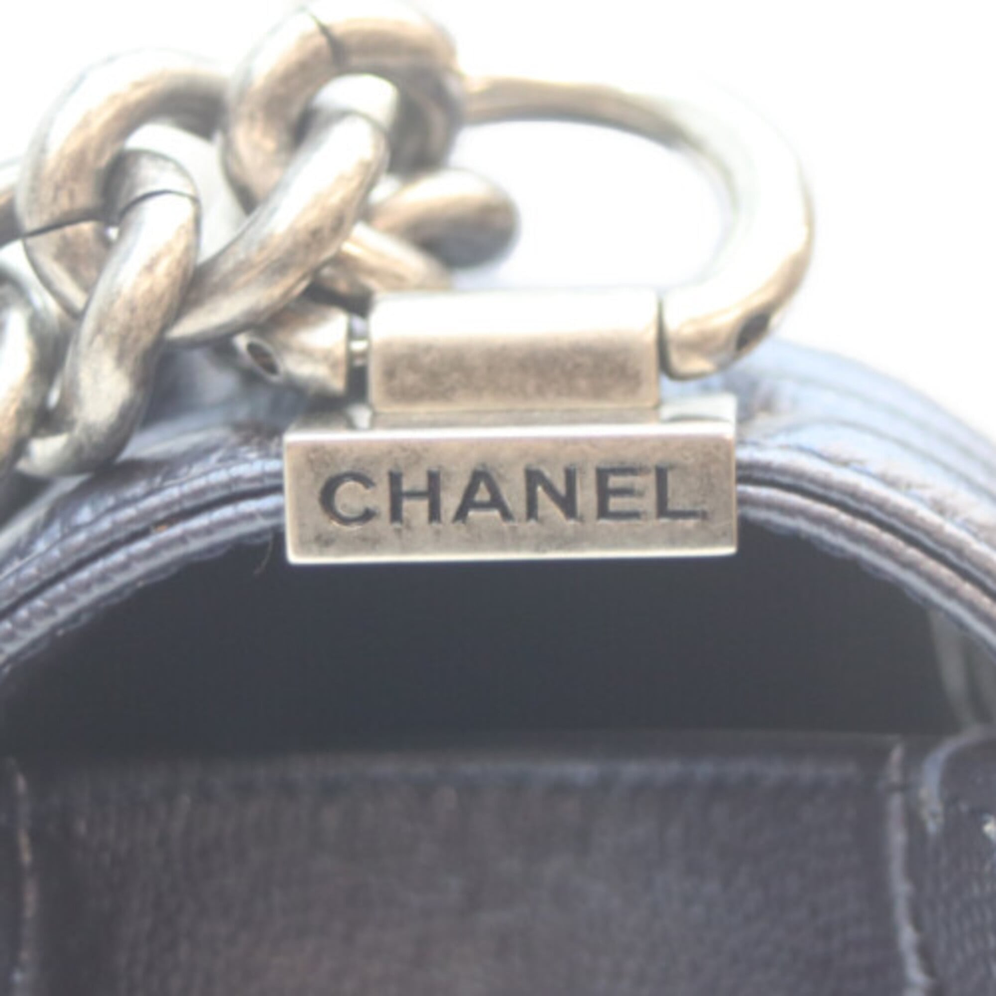Chanel Navy Grained Calfskin Shoulder Bag (Pre-Owned)