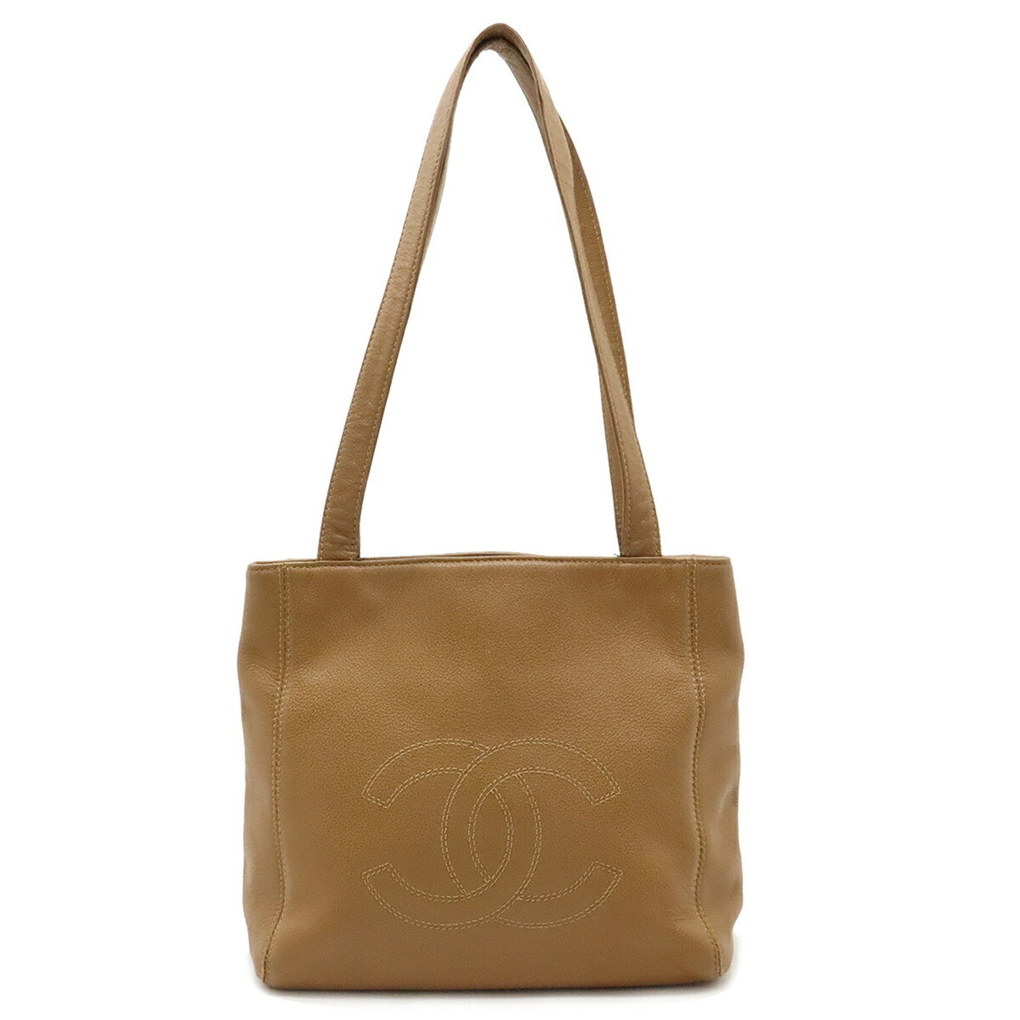 Chanel Camel Leather Shoulder Bag Tote Bag (Pre-Owned)