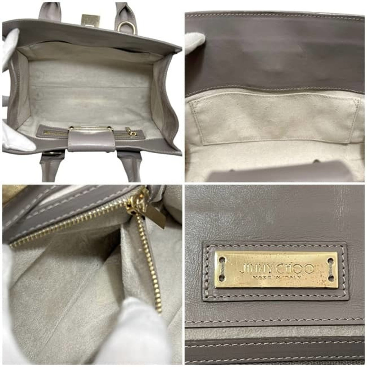 Jimmy Choo Gray Leather Handbag (Pre-Owned)