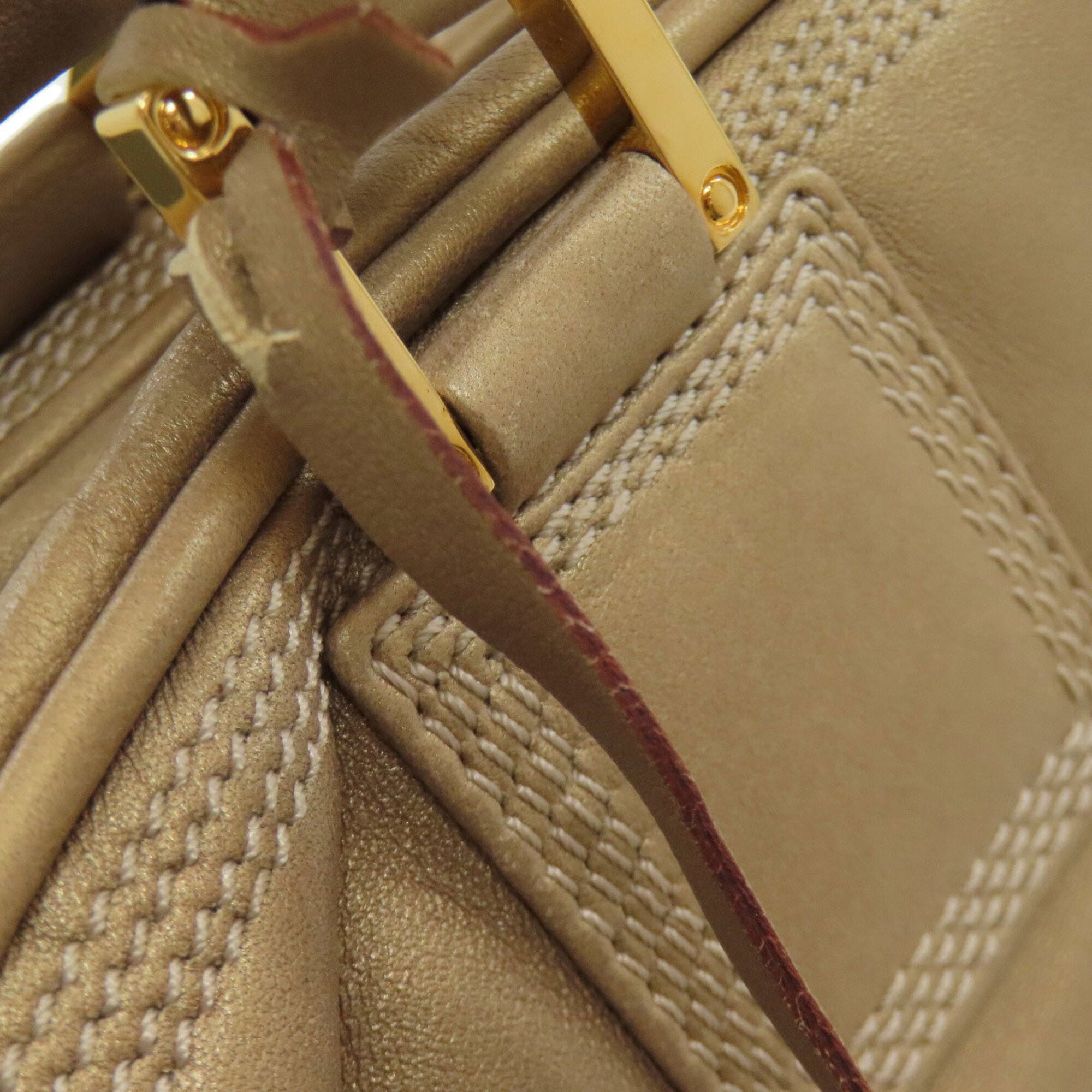 Loewe Amazona Gold Leather Handbag (Pre-Owned)