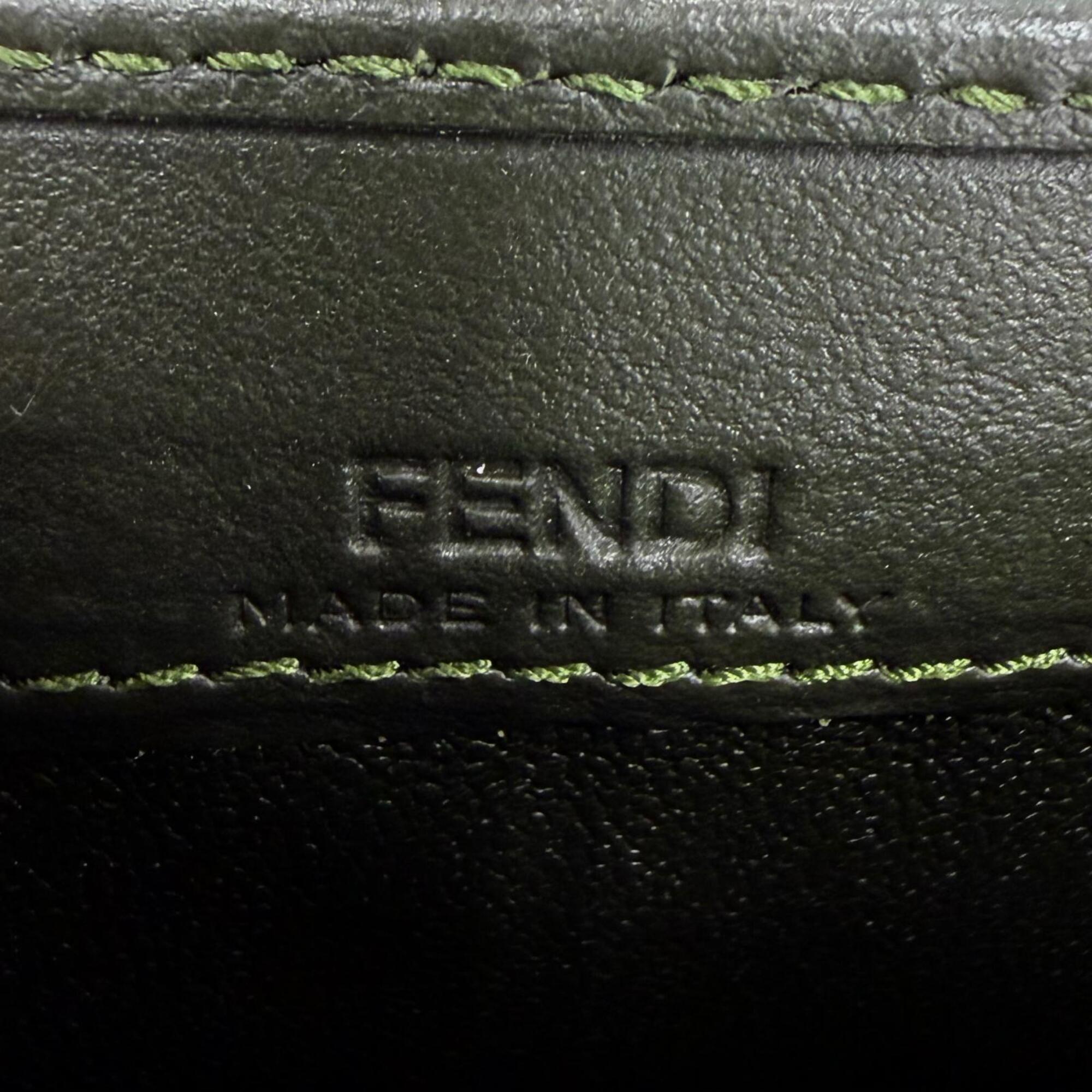 Fendi Dark Green Leather Long Wallet (Bi-Fold) (Pre-Owned)