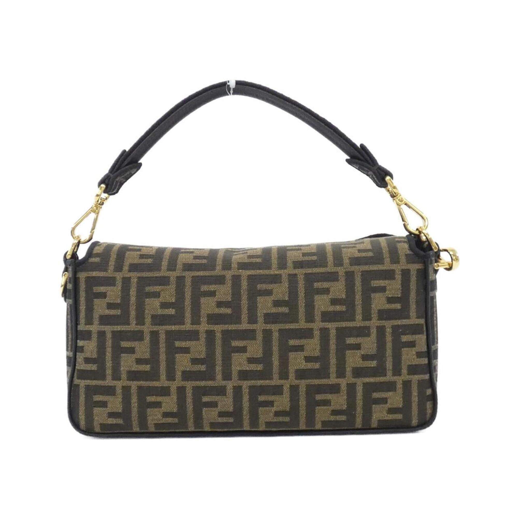 Fendi Baguette Black Brown Nylon Shoulder Bag (Pre-Owned)