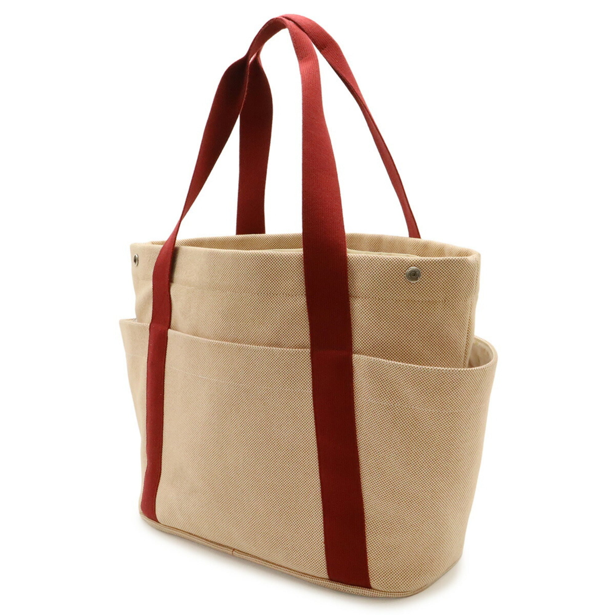Hermes Orange Orange Red Red Color Embroidery Shoulder Bag Tote Bag (Pre-Owned)