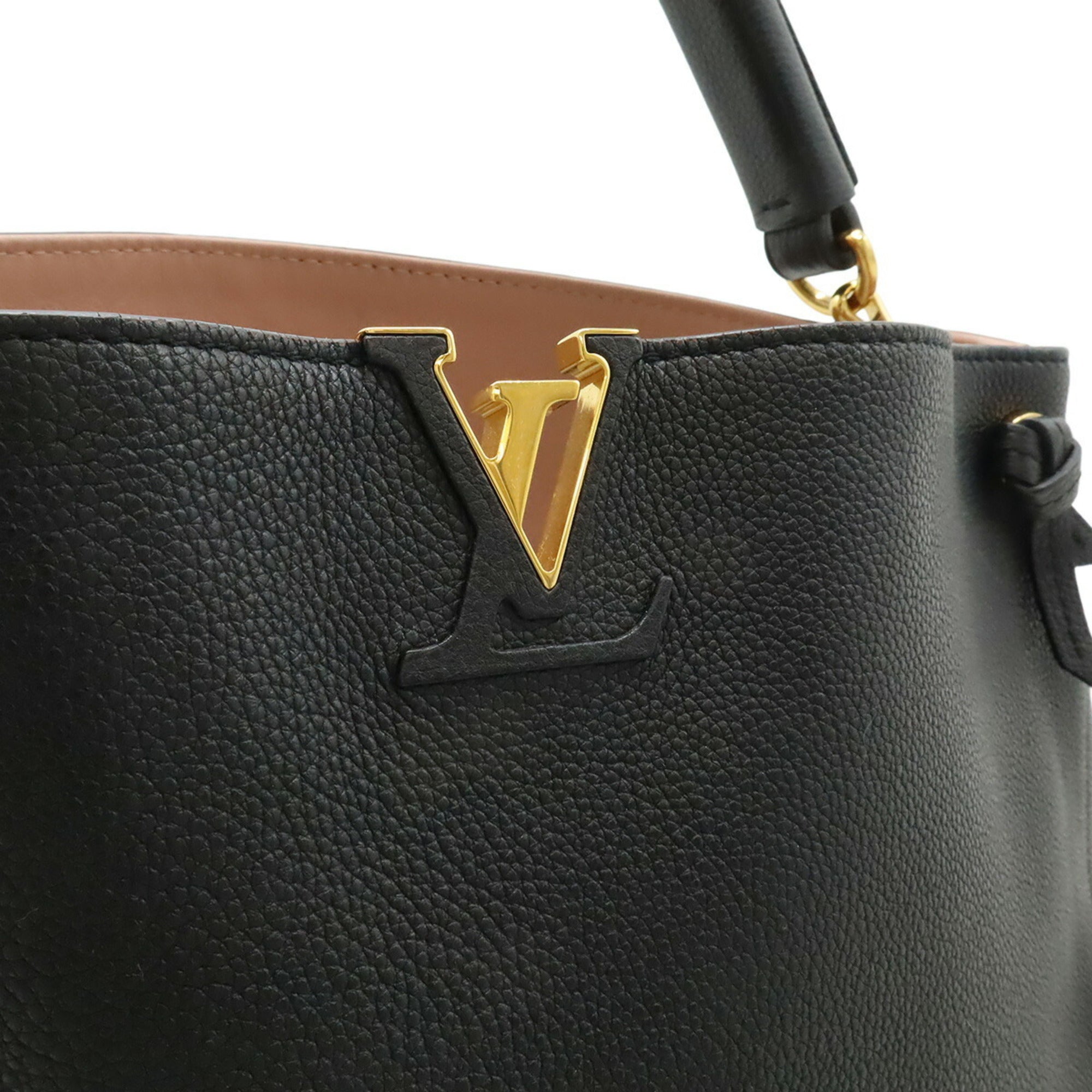 Louis Vuitton Black Noir Leather Shoulder Bag (Pre-Owned)