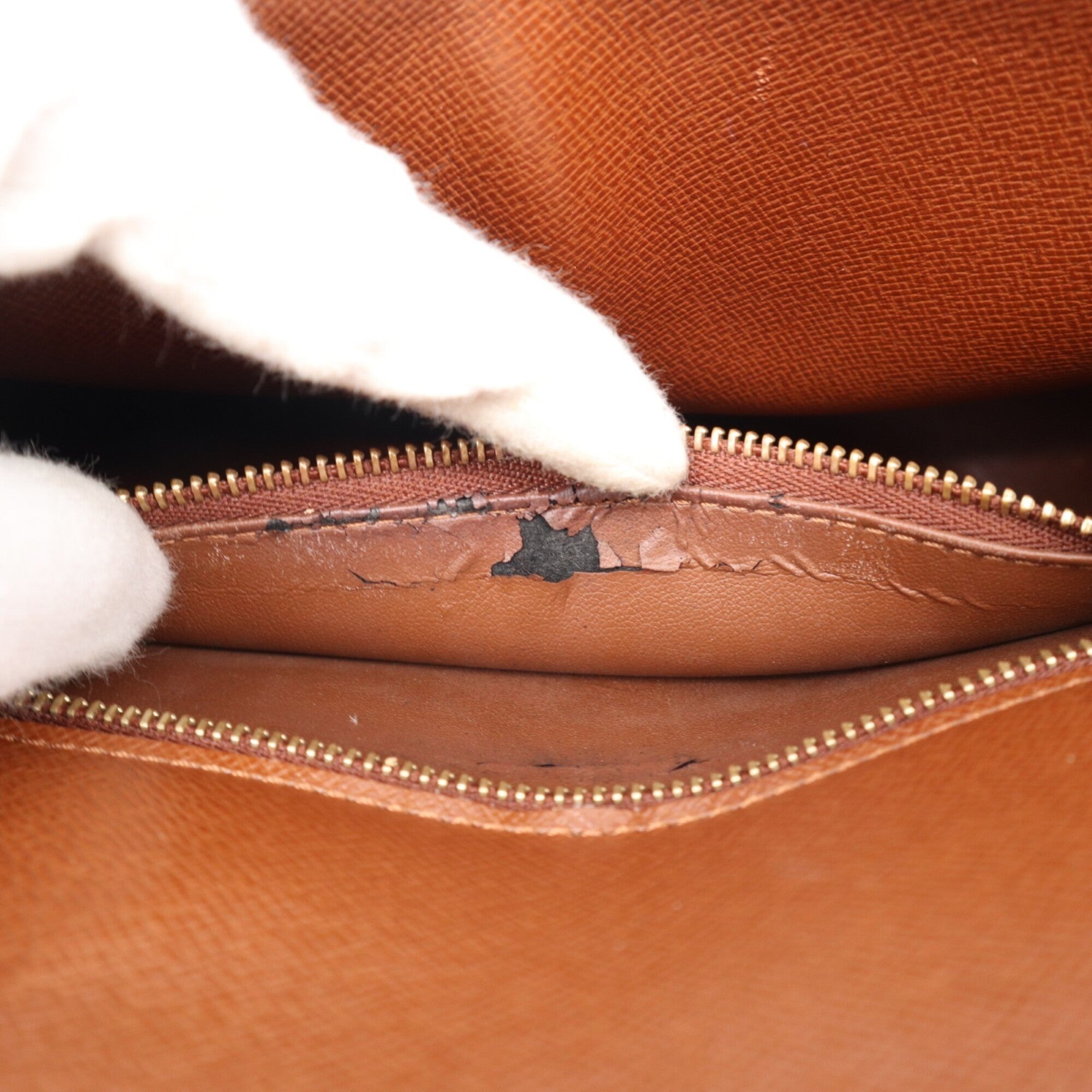 Louis Vuitton Monogram Beige Brown Coated Canvas Leather Shoulder Bag (Pre-Owned)