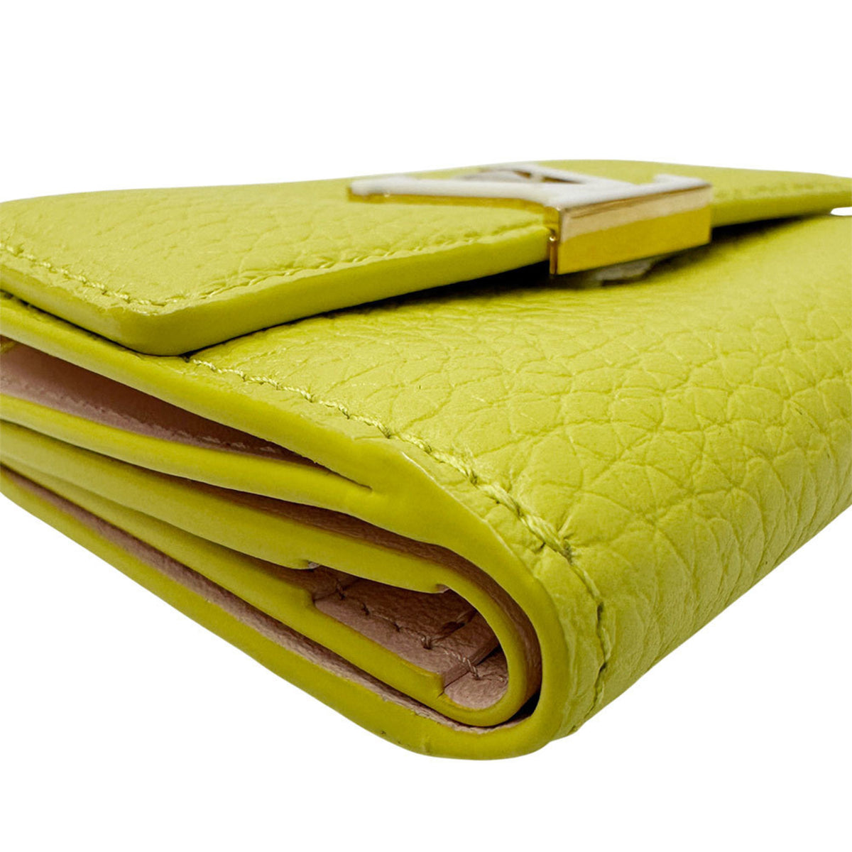 Louis Vuitton Taurillon Yellow Leather Wallet (Tri-Fold) (Pre-Owned)