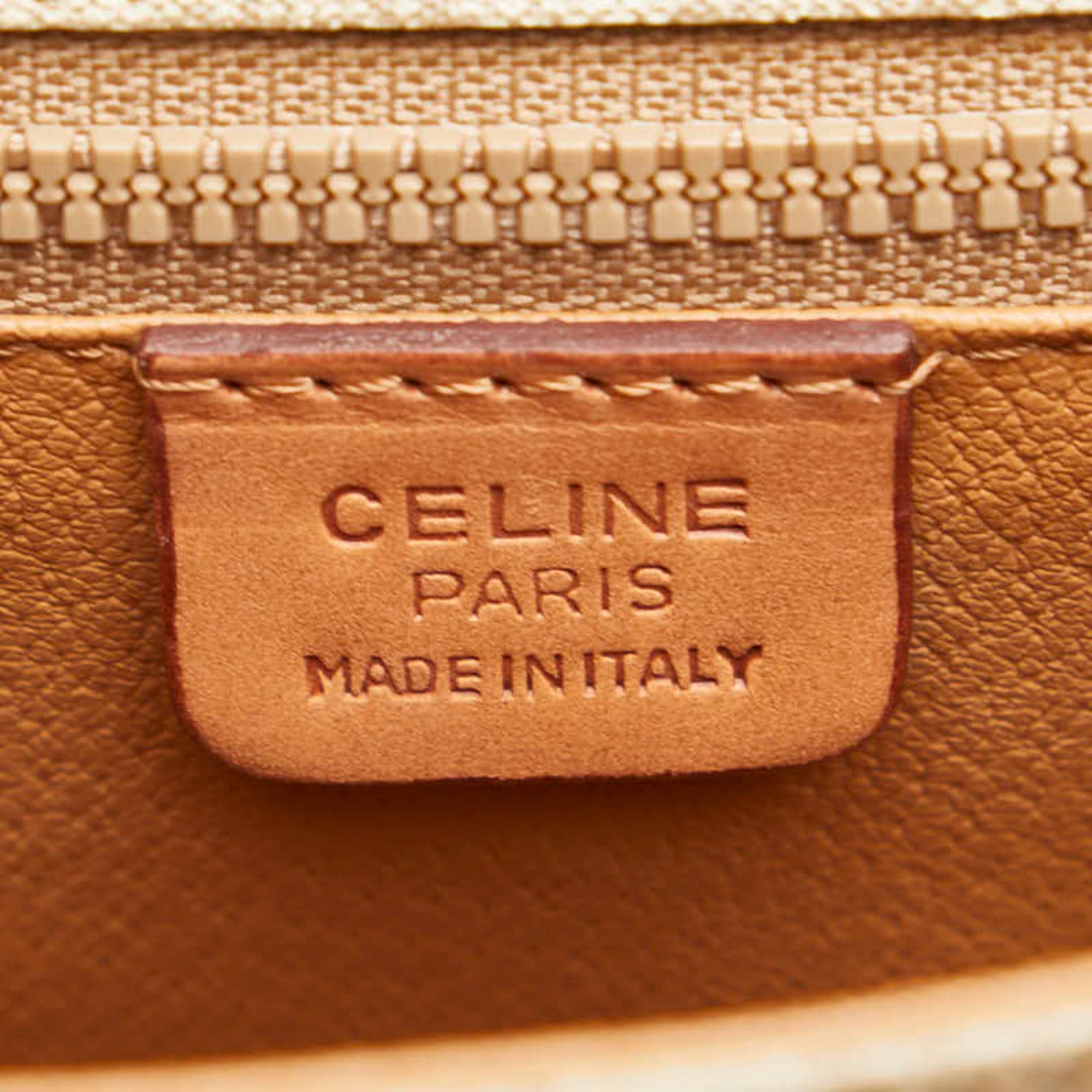 Celine Macadam Beige Brown Pvc Leather Shoulder Bag (Pre-Owned)