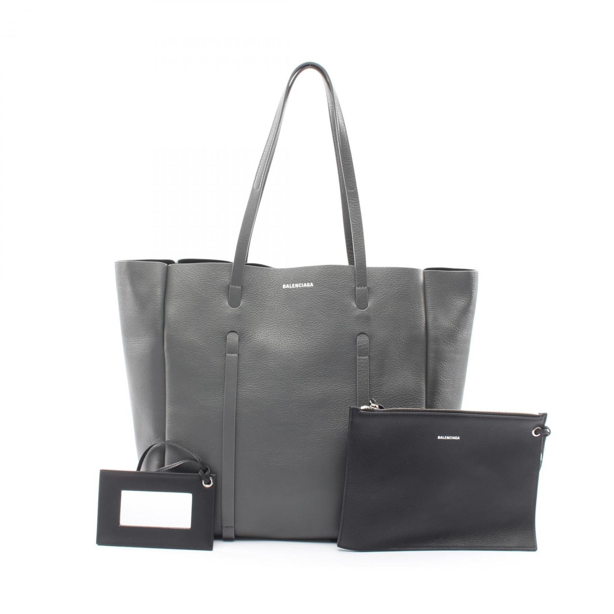 Balenciaga Gray Leather Handbag Tote Bag (Pre-Owned)