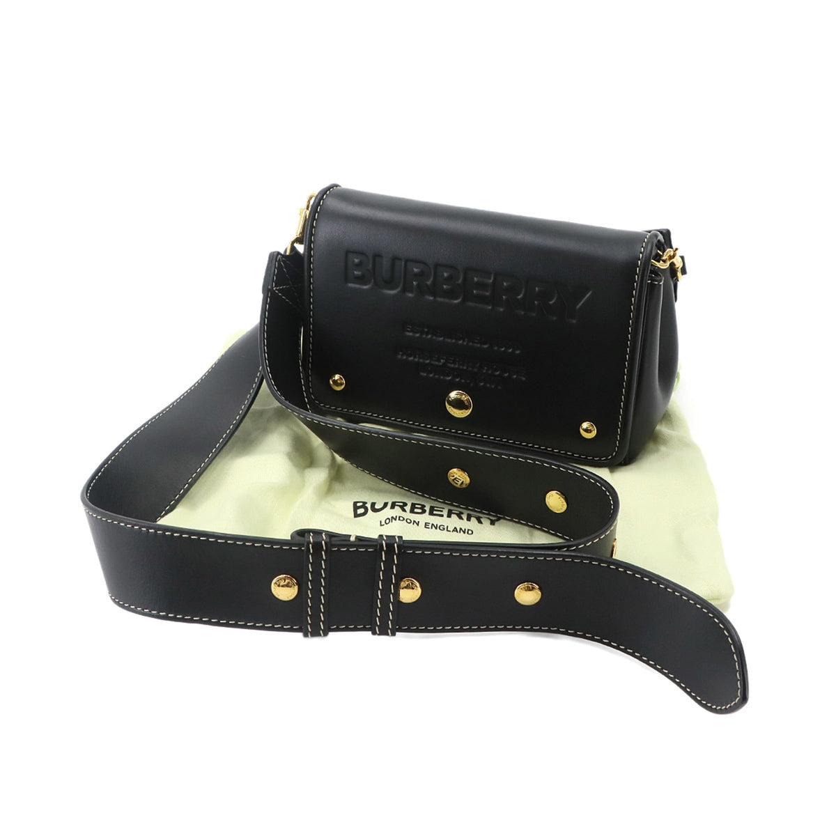 Burberry Black Leather Shoulder Bag (Pre-Owned)