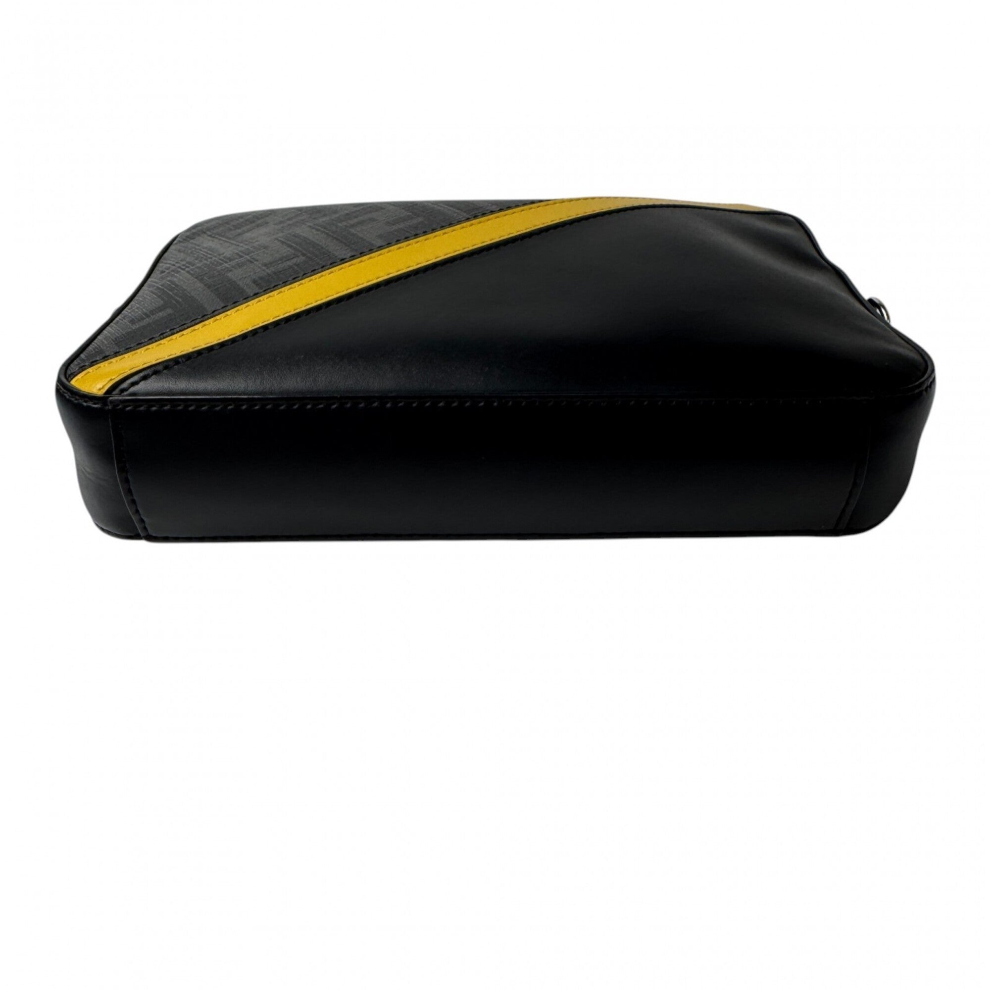 Fendi Black Gray Yellow Leather Pvc Shoulder Bag (Pre-Owned)