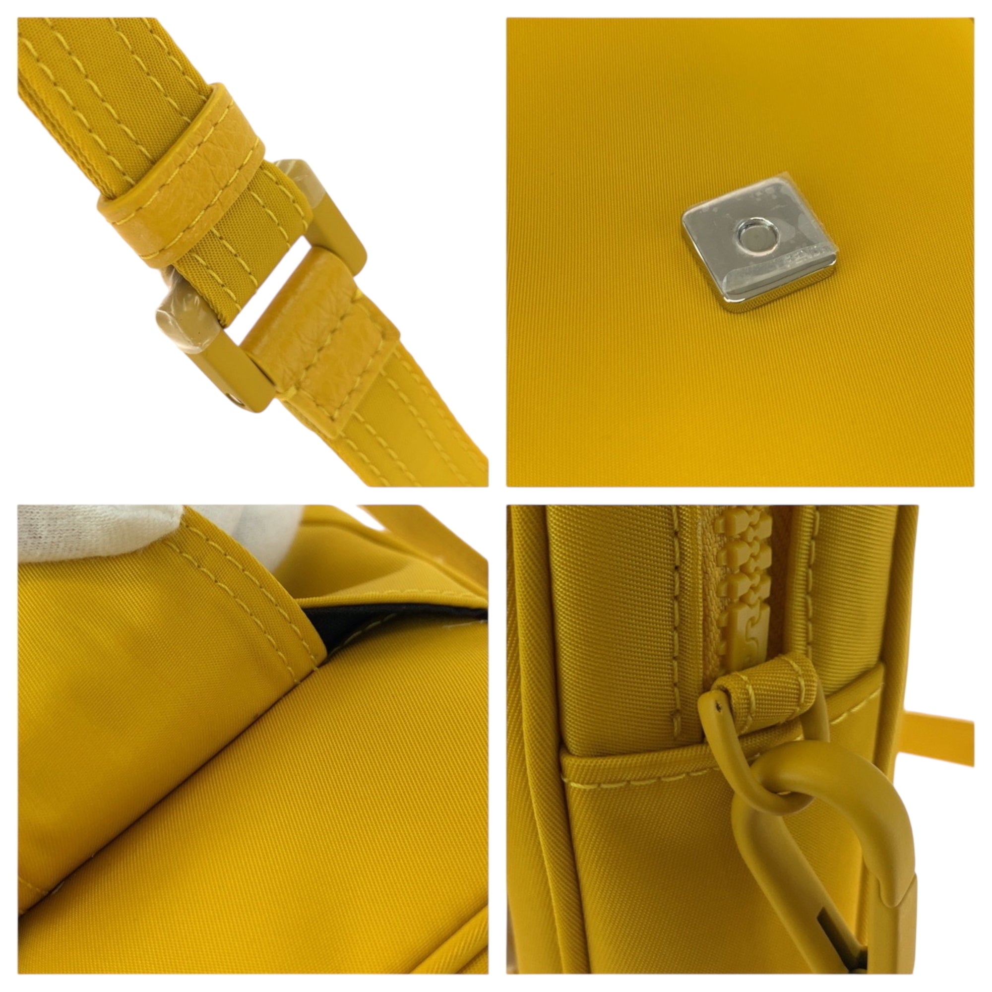Fendi Yellow Nylon Pochette Shoulder Bag (Pre-Owned)