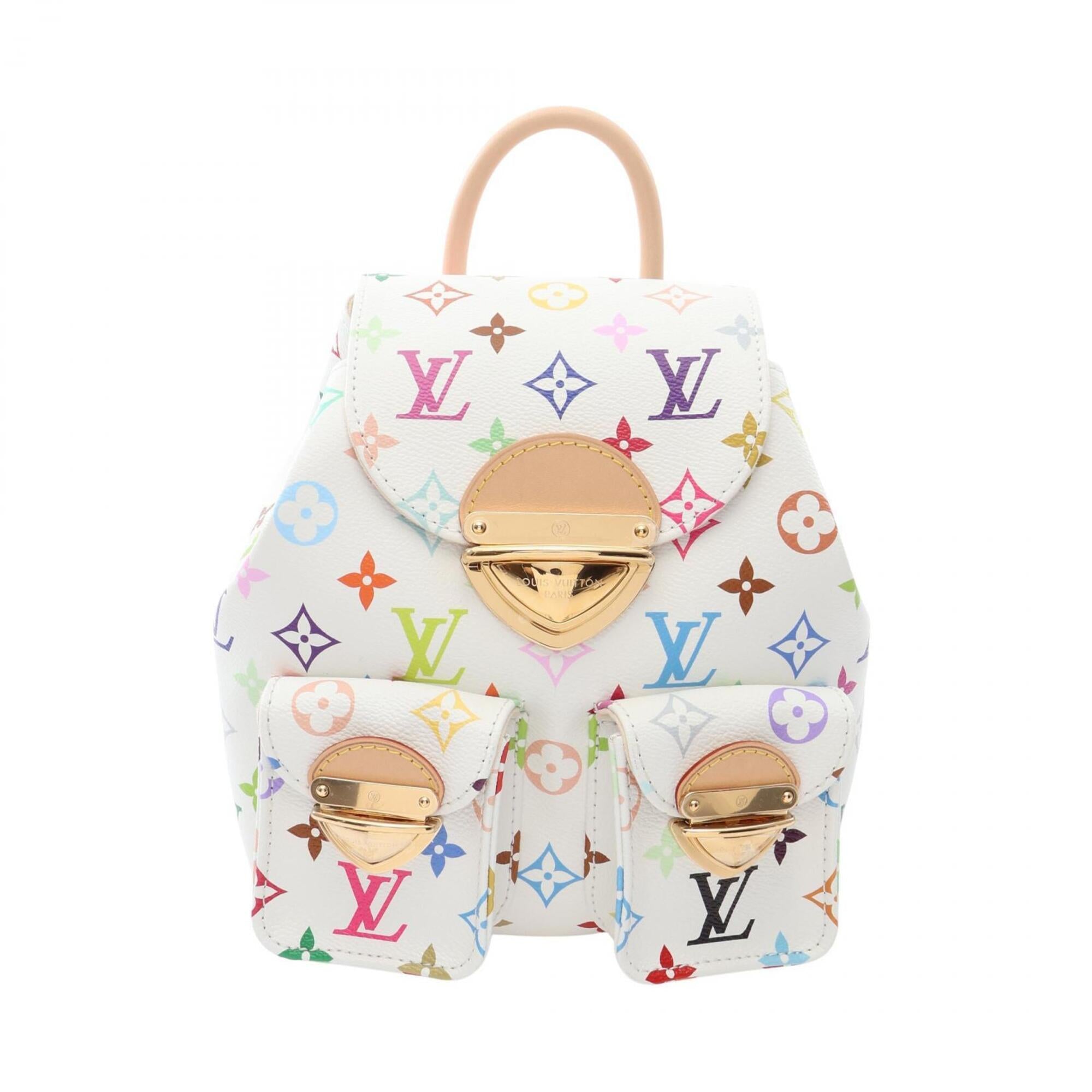 Louis Vuitton Multi-Color White Monogram Multicolore Leather Backpack (Pre-Owned)