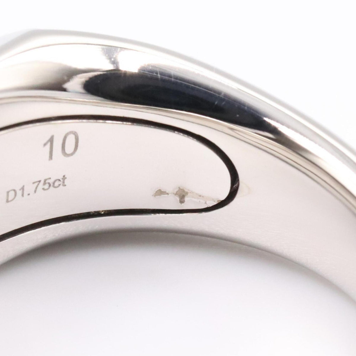 Prada Silver Clear White Gold (18K) Band Ring (Pre-Owned)