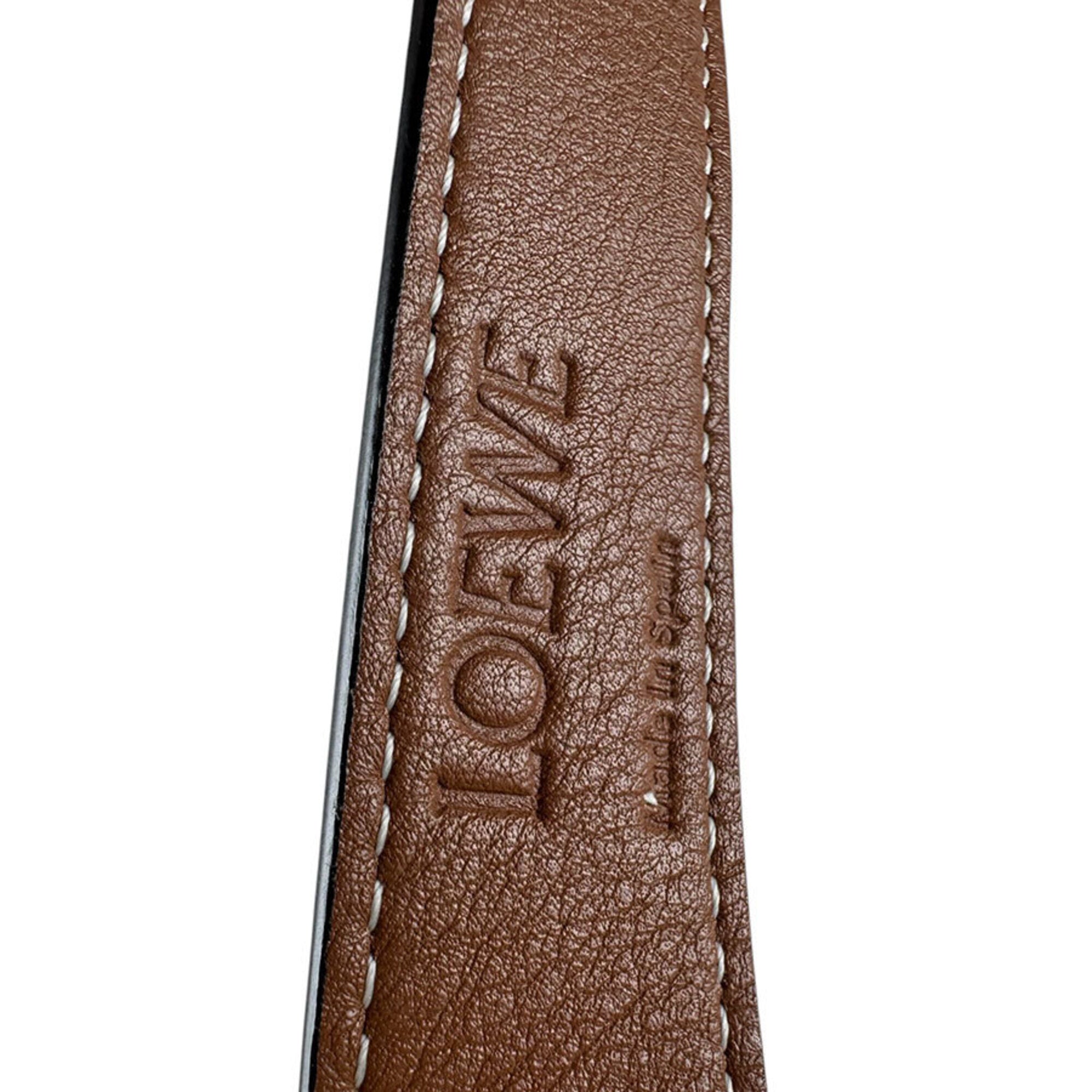 Loewe Brown Navy Raffia Canvas Basket Handbag Pouch (Pre-Owned)