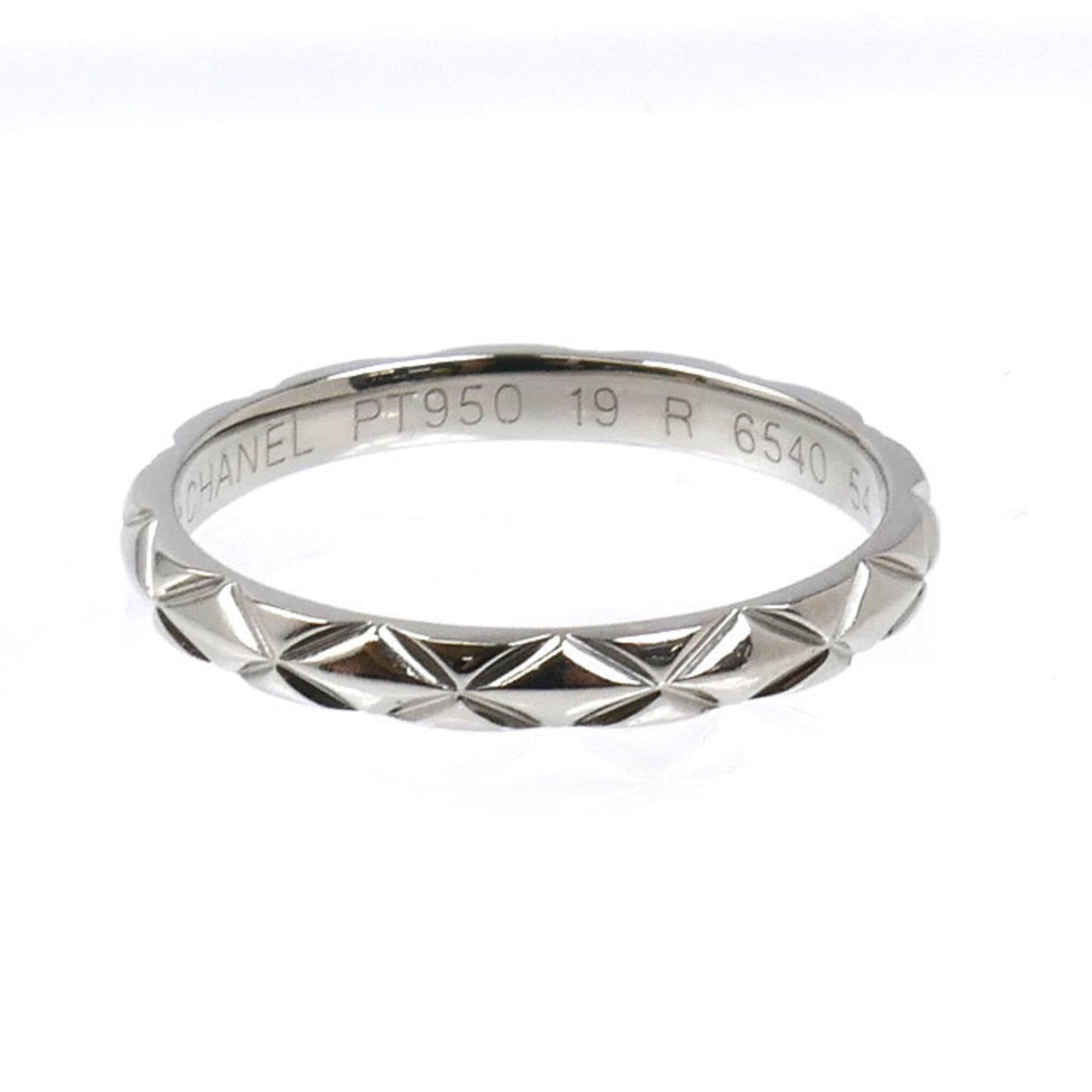 Chanel Platinum 950 Band Ring (Pre-Owned)