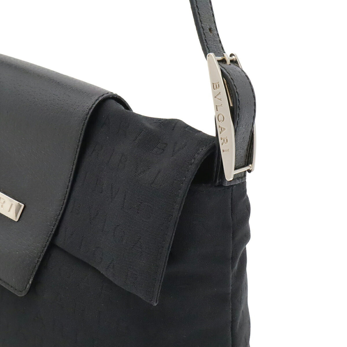 Bvlgari Black Canvas Leather Shoulder Bag (Pre-Owned)