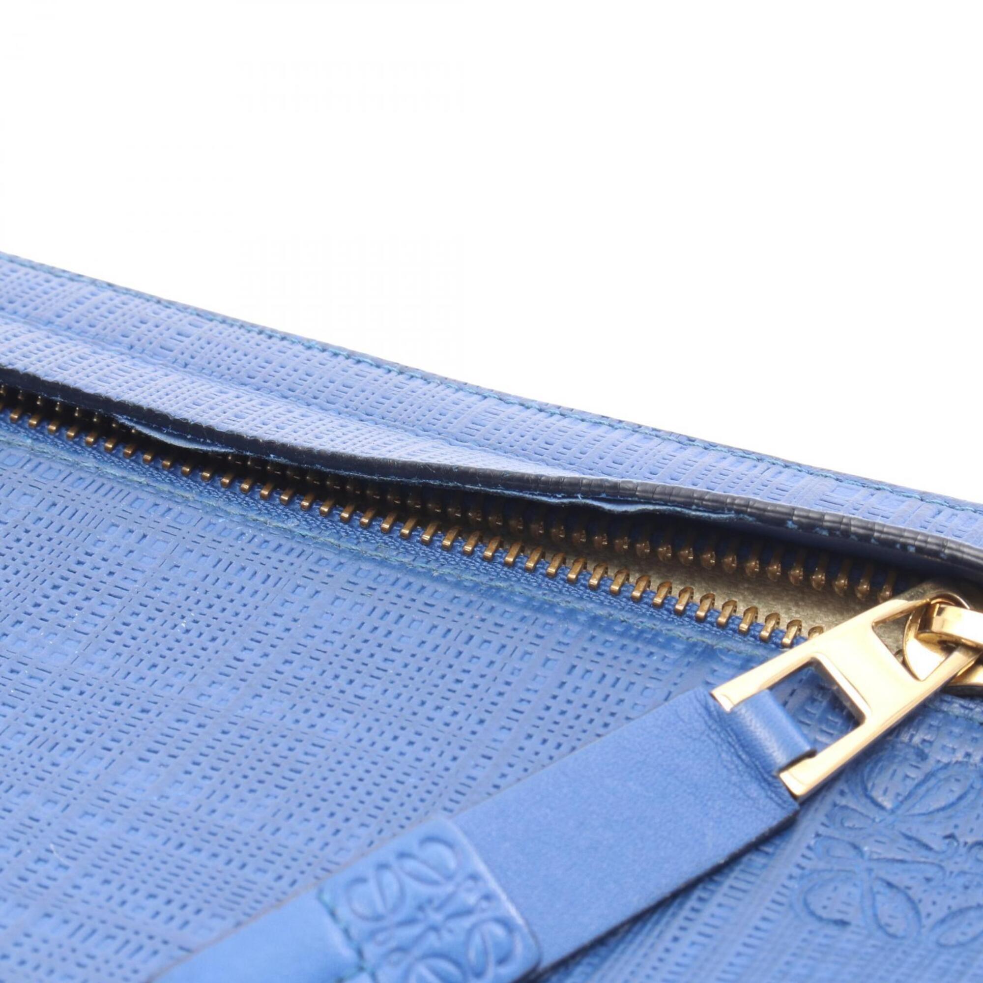 Loewe Blue Leather Clutch Bag Pouch (Pre-Owned)