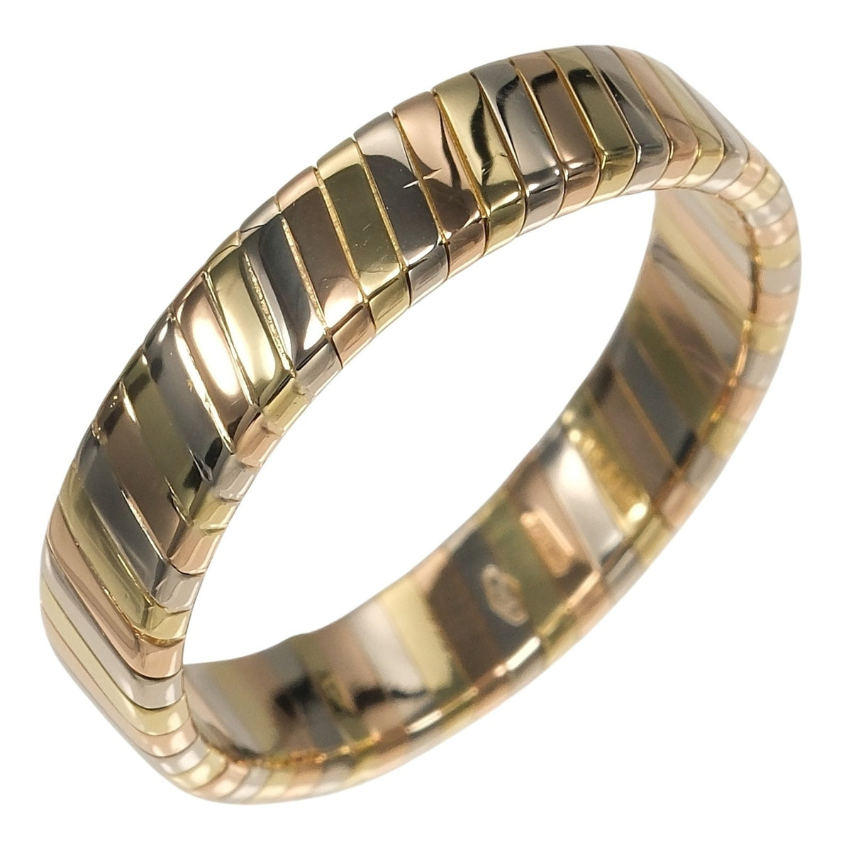 Bvlgari Tubogas Yellow Gold (18K) Pink Gold (18K) White Gold (18K) Band Ring (Pre-Owned)