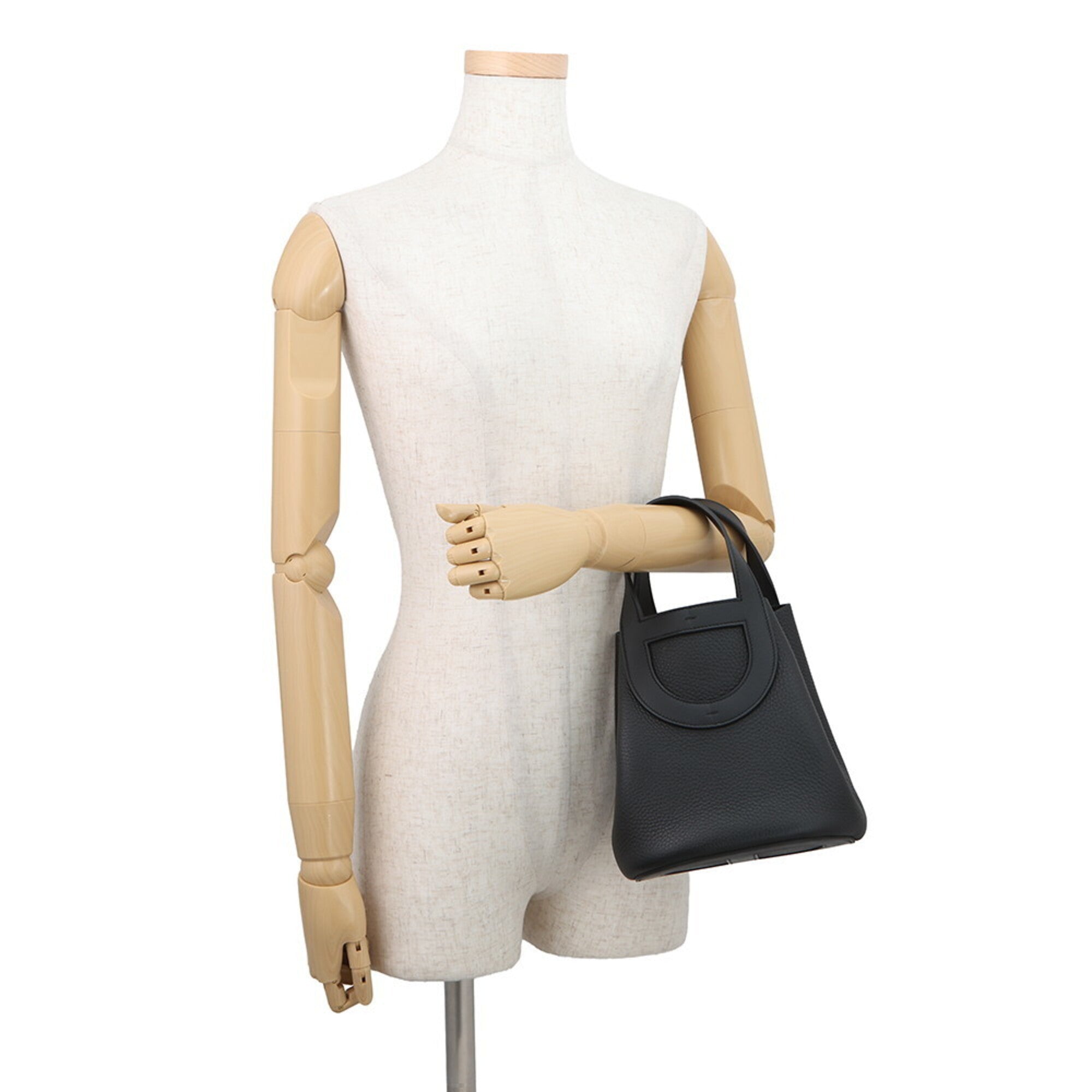 Hermes Black Taurillon Clemence Leather Swift Leather Tote Bag (Pre-Owned)