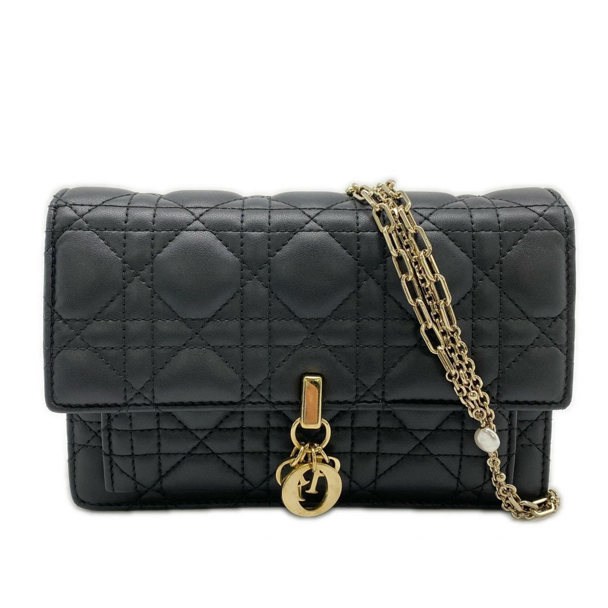 Christian Dior Black Leather Shoulder Bag (Pre-Owned)