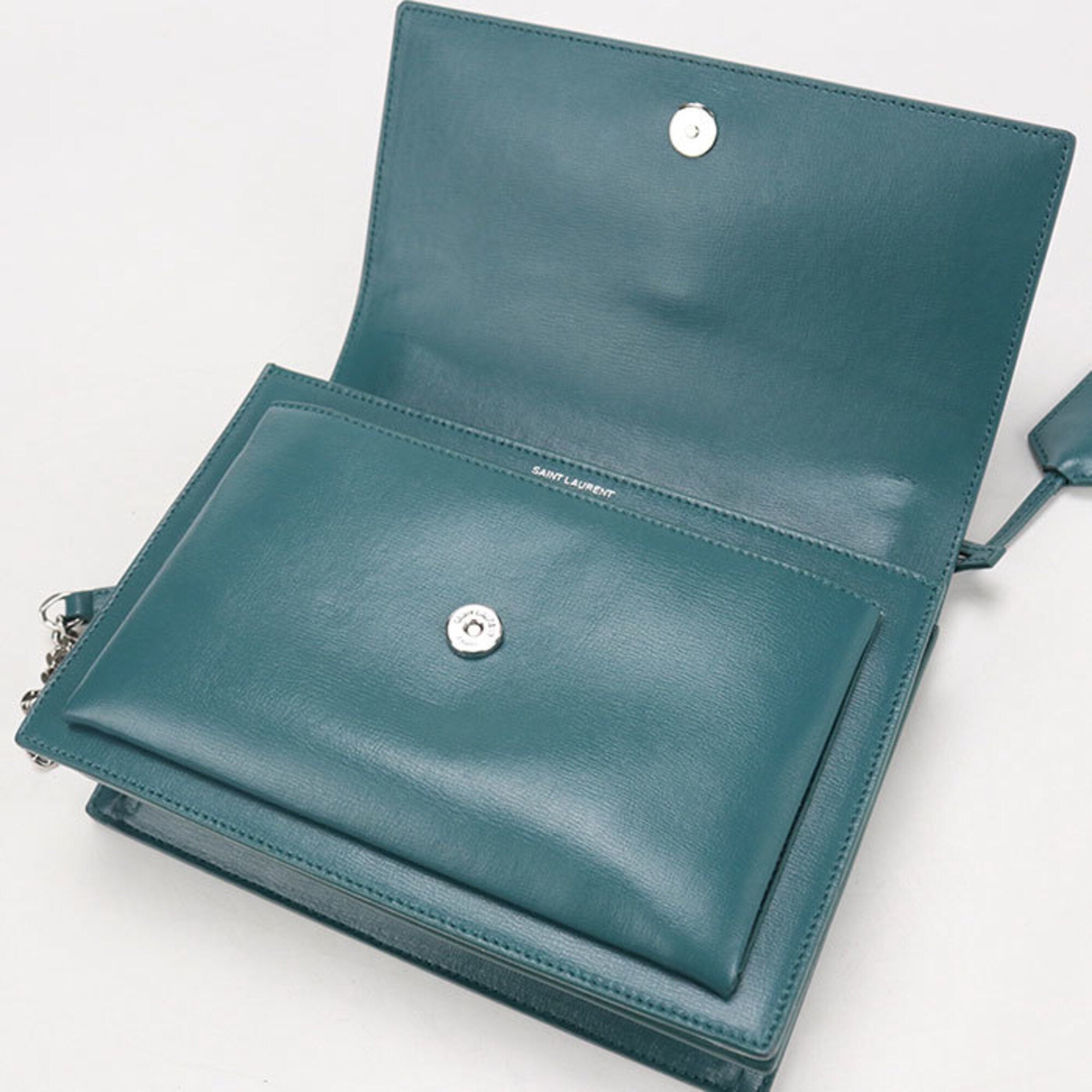 Saint Laurent Green Leather Shoulder Bag (Pre-Owned)