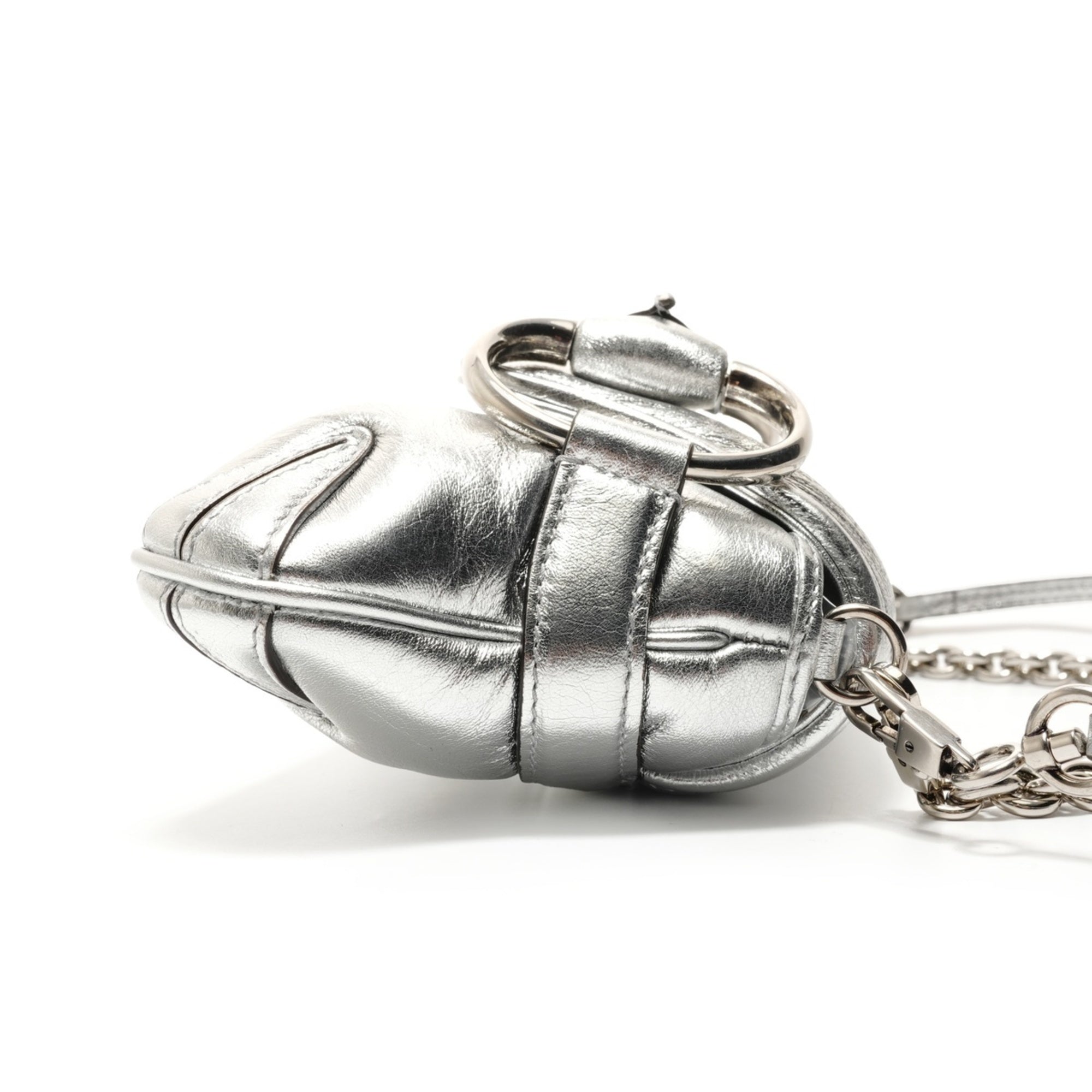 Gucci Silver Leather Shoulder Bag (Pre-Owned)