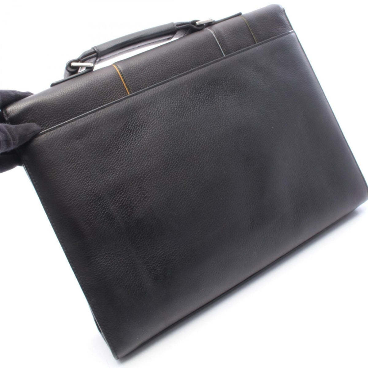 Christian Dior Black Leather Briefcase Handbag (Pre-Owned)