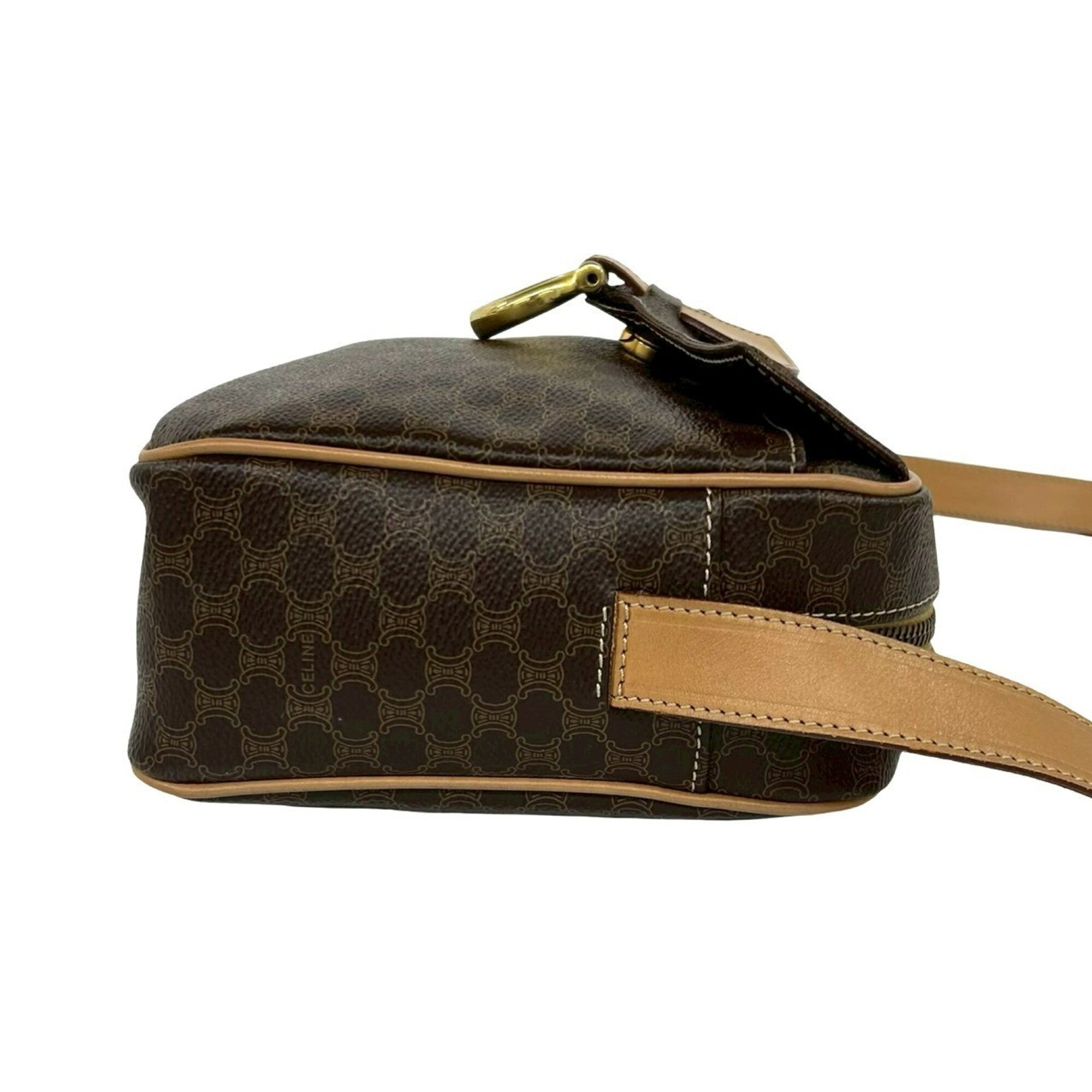 Celine Brown Leather Pvc Pochette Shoulder Bag (Pre-Owned)