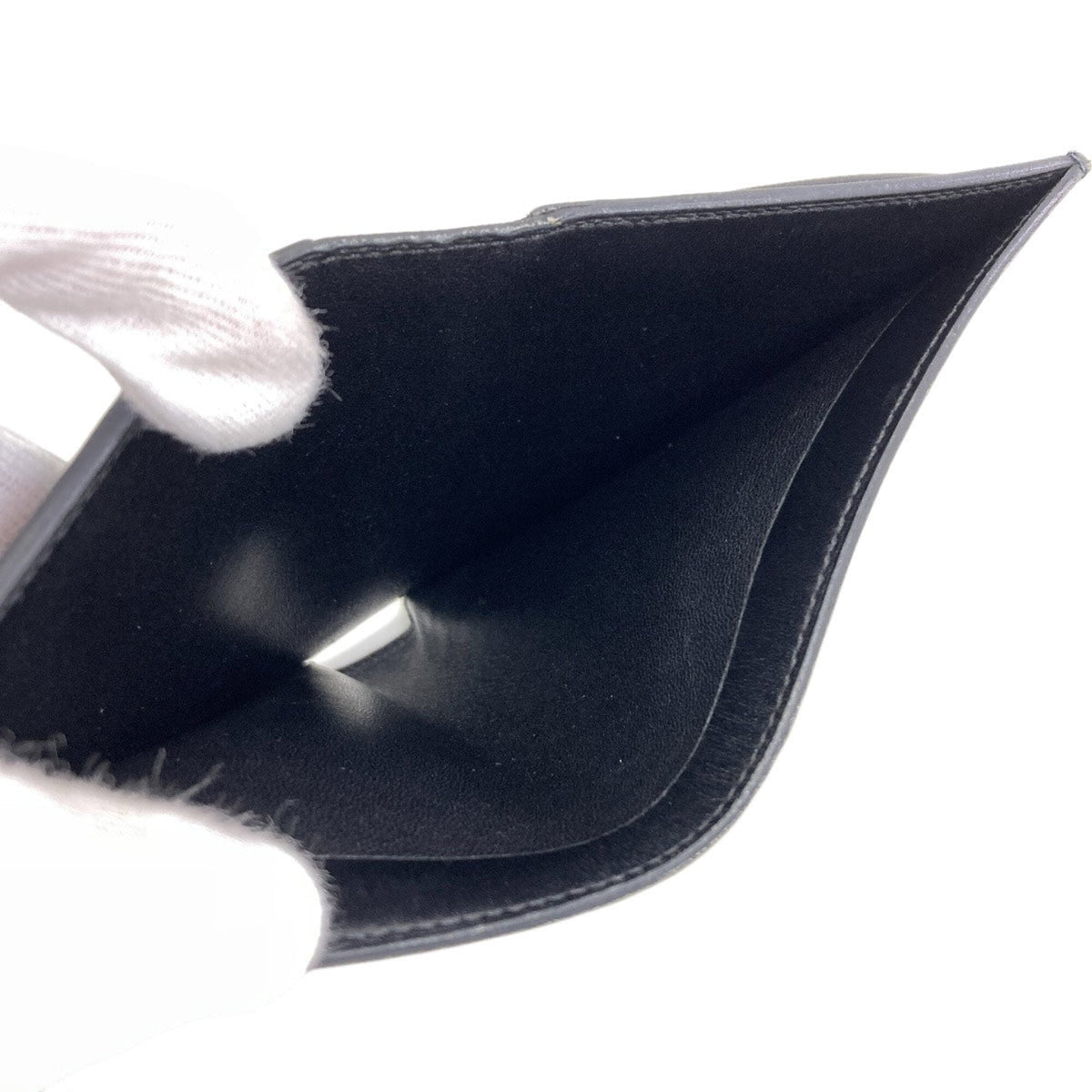 Hermes Black Box Calf Leather Wallet (Bi-Fold) (Pre-Owned)