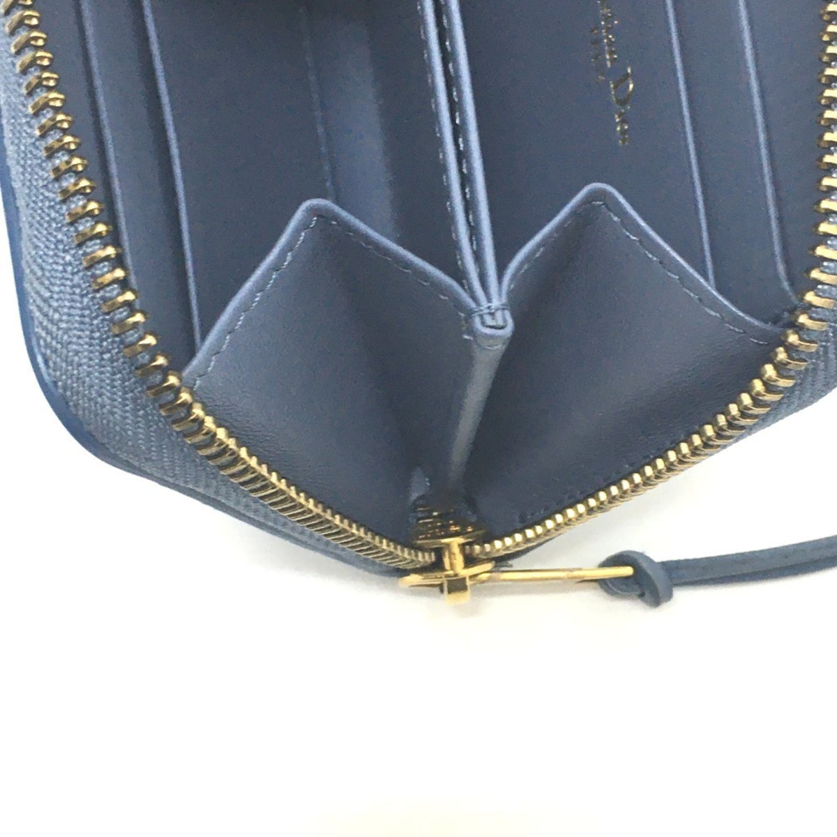 Christian Dior Blue Leather Coin Purse/Coin Case (Pre-Owned)