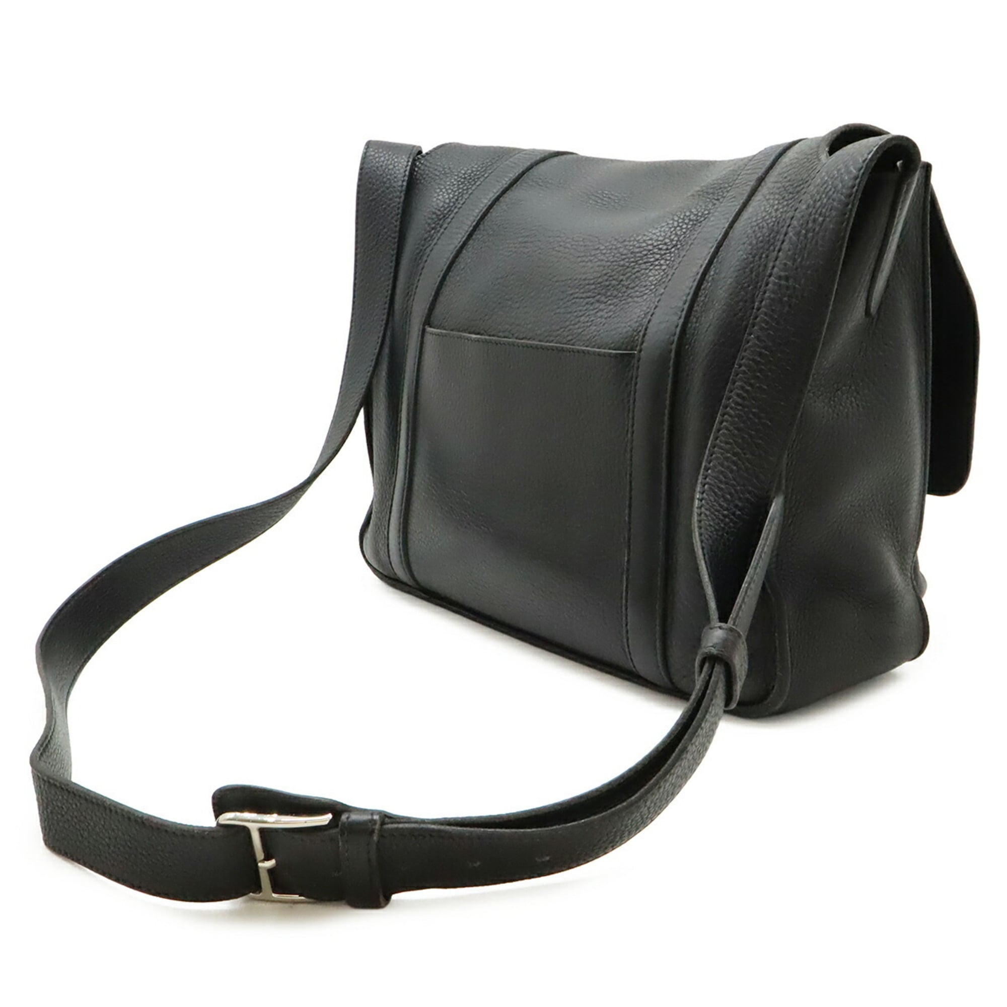Hermes Black Taurillon Clemence Leather Shoulder Bag (Pre-Owned)