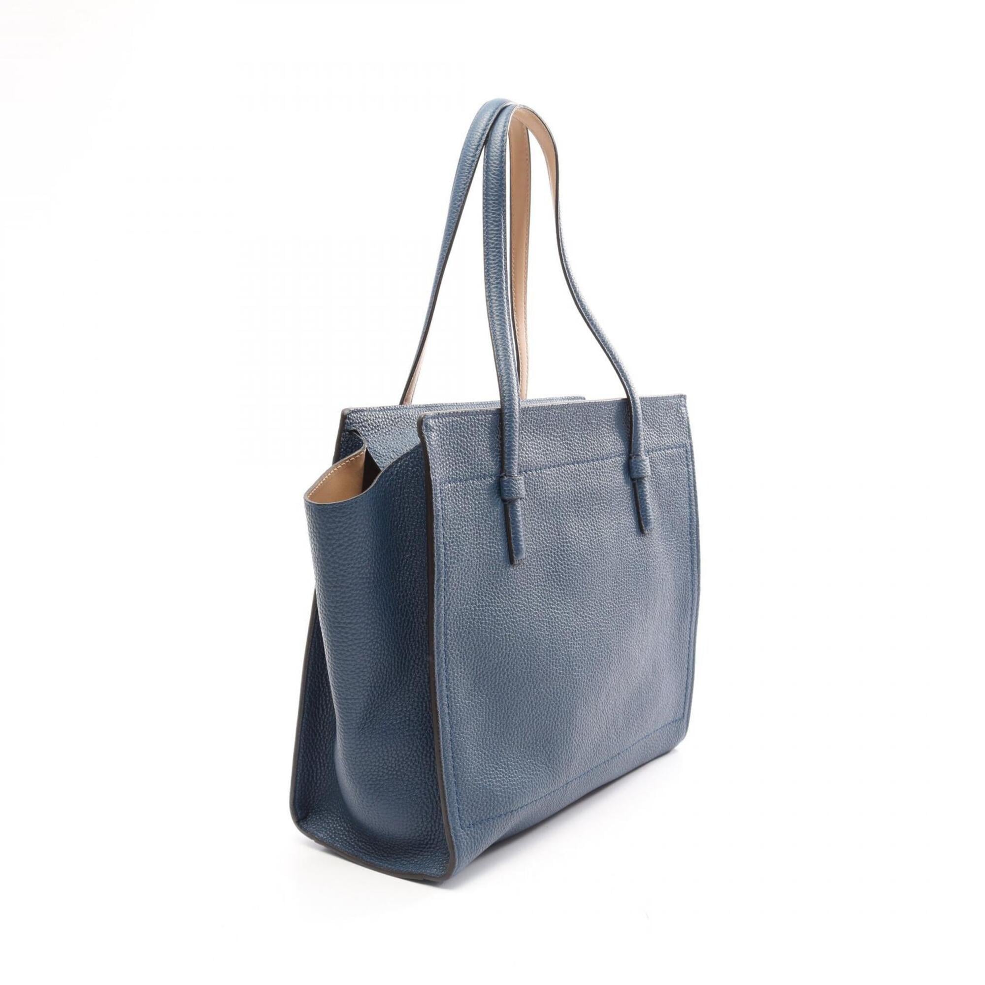 Salvatore Ferragamo Blue Leather Handbag Tote Bag (Pre-Owned)