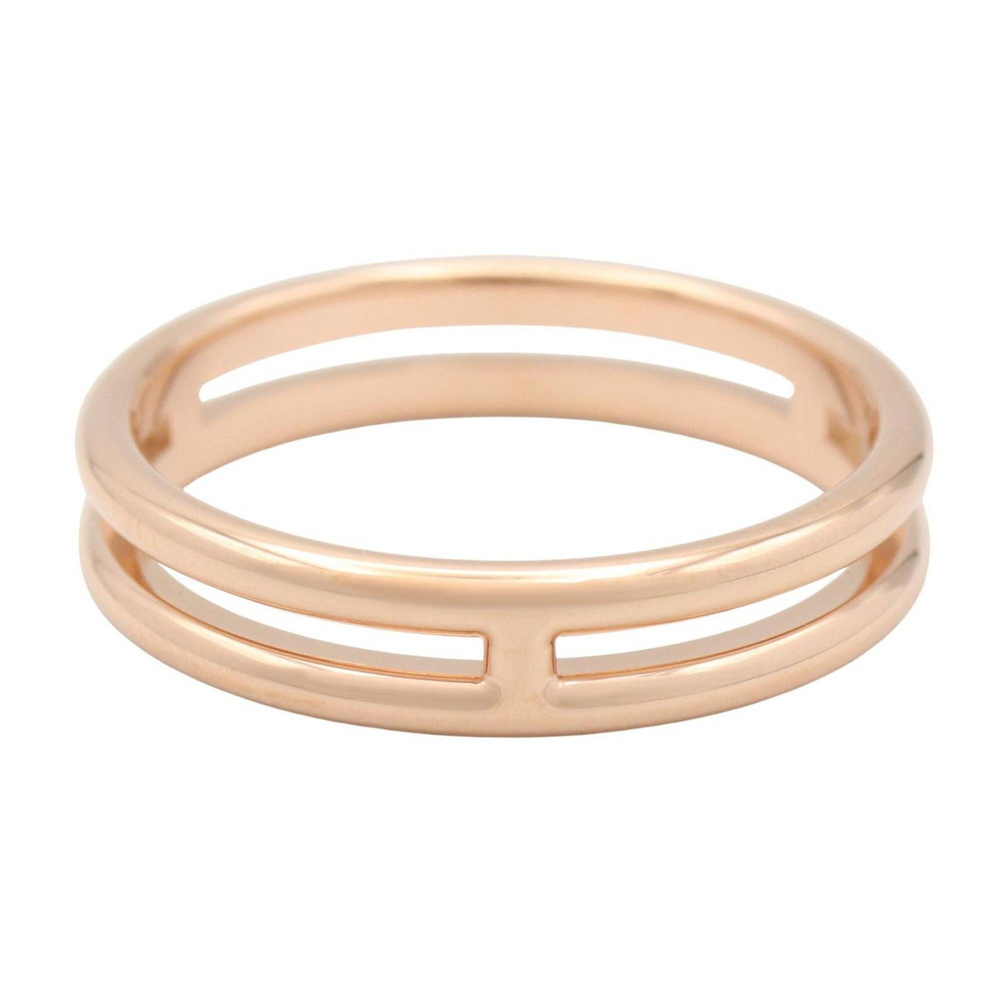 Hermes Gold Pink Gold (18K) Band Ring (Pre-Owned)