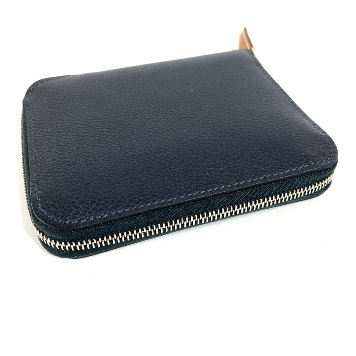 Hermes Navy Leather Coin Purse/Coin Case (Pre-Owned)