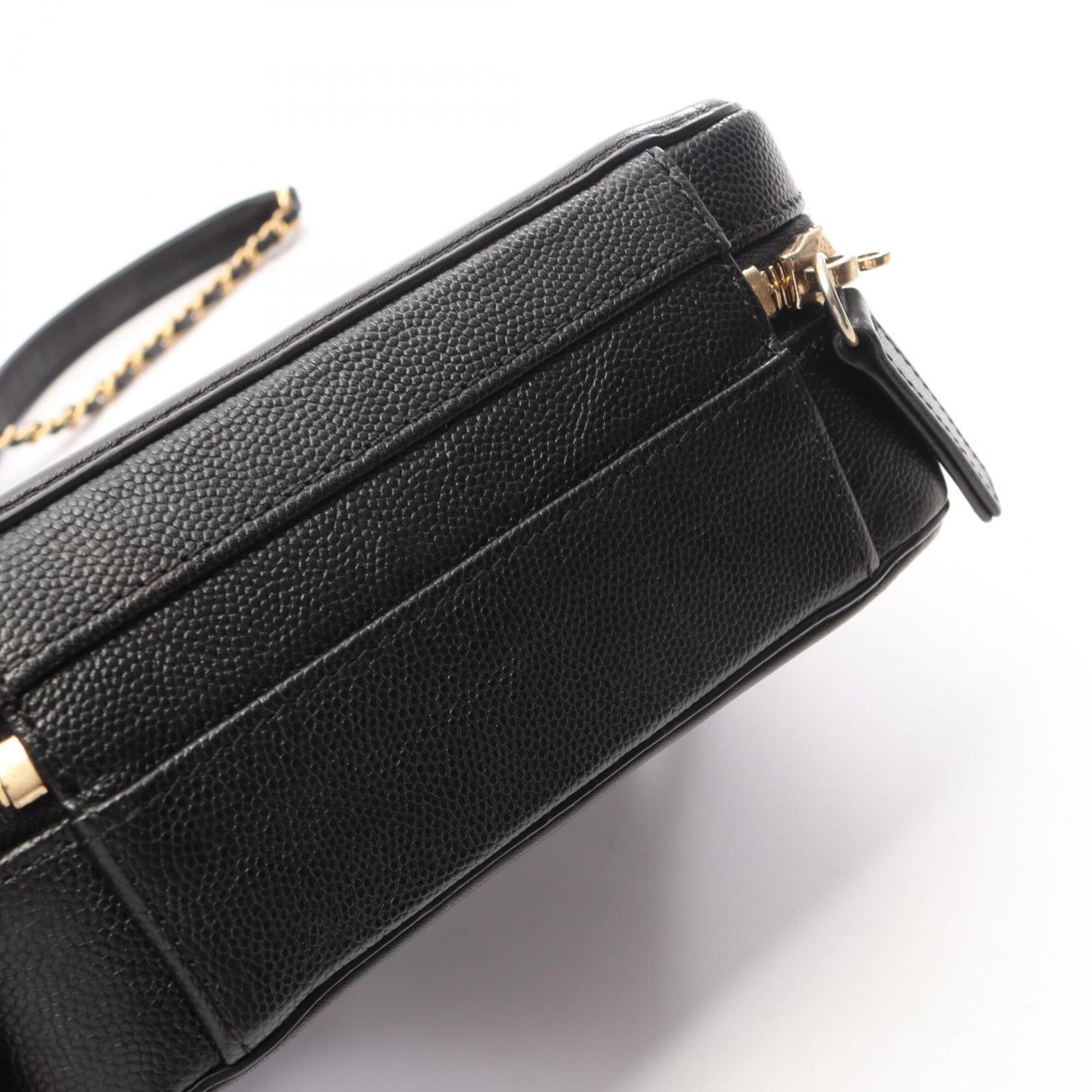 Chanel Black Grained Calfskin Leather Handbag Shoulder Bag Vanity Bag (Pre-Owned)