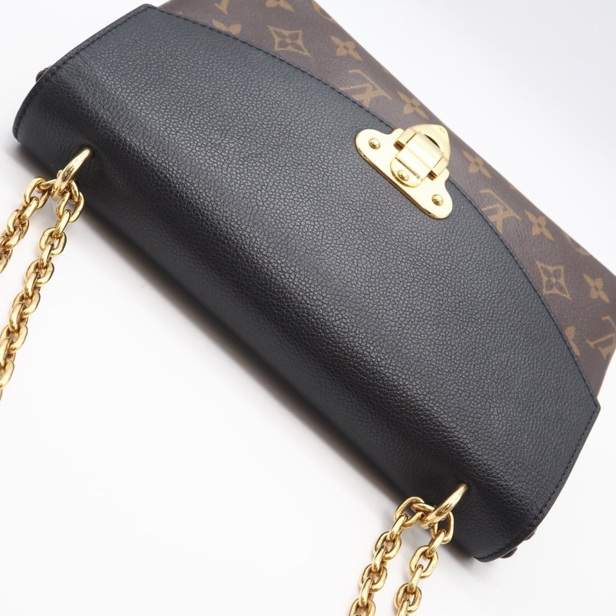 Louis Vuitton Beige Black Brown Coated Canvas Leather Shoulder Bag (Pre-Owned)