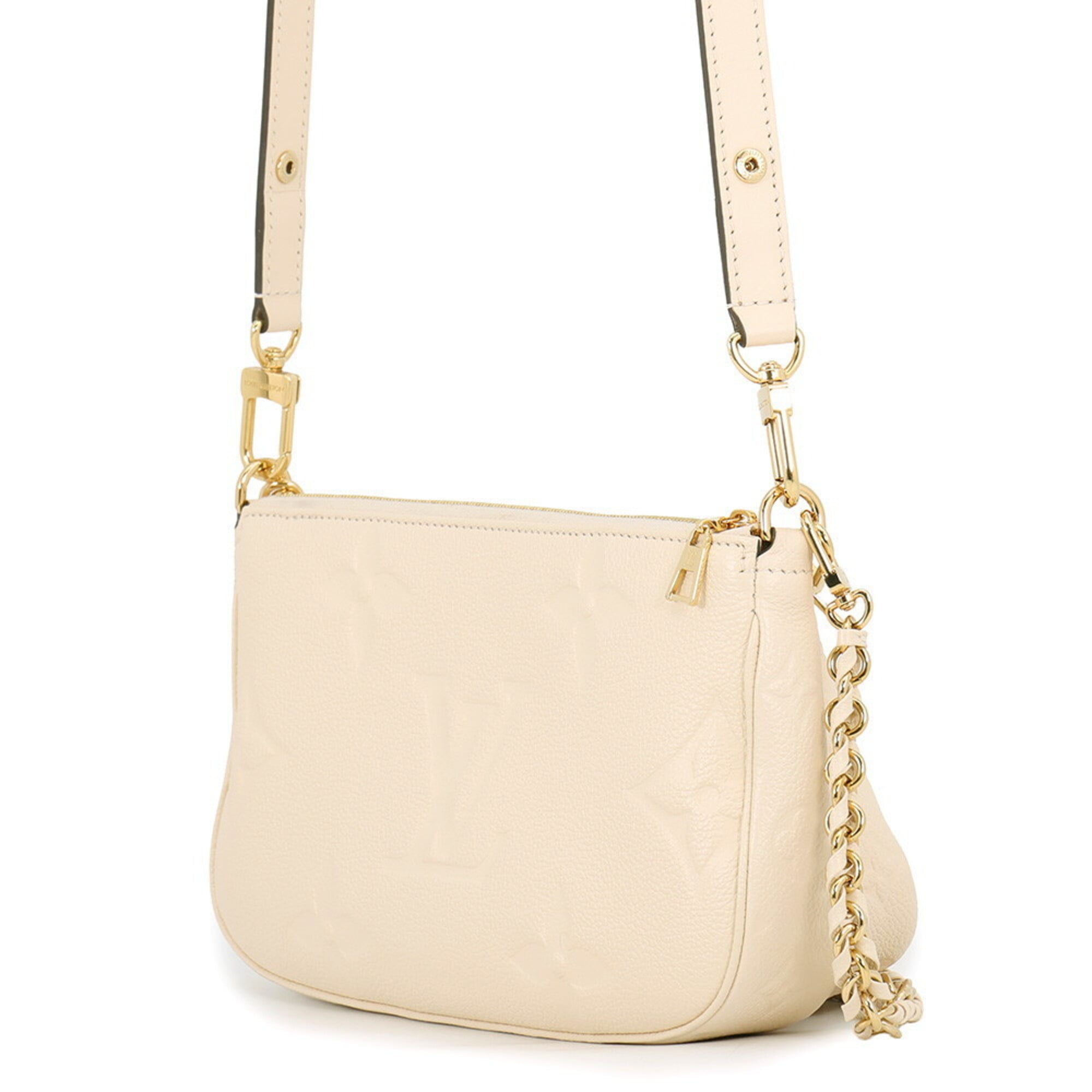 Louis Vuitton Cream Monogram Empreinte Pochette Shoulder Bag (Pre-Owned)