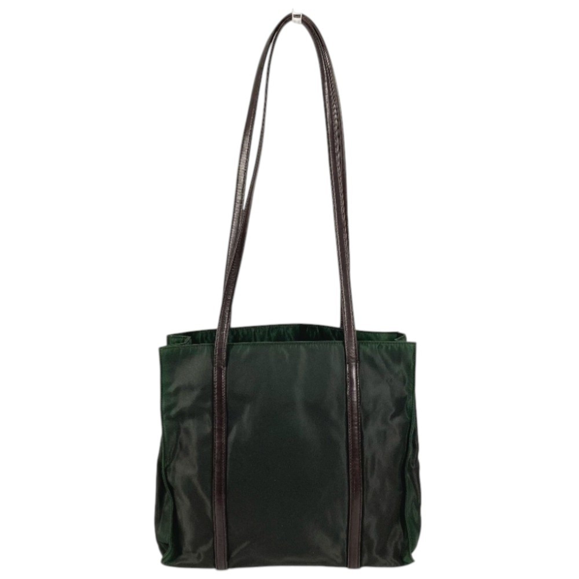 Prada Khaki Nylon Handbag Shoulder Bag Tote Bag (Pre-Owned)