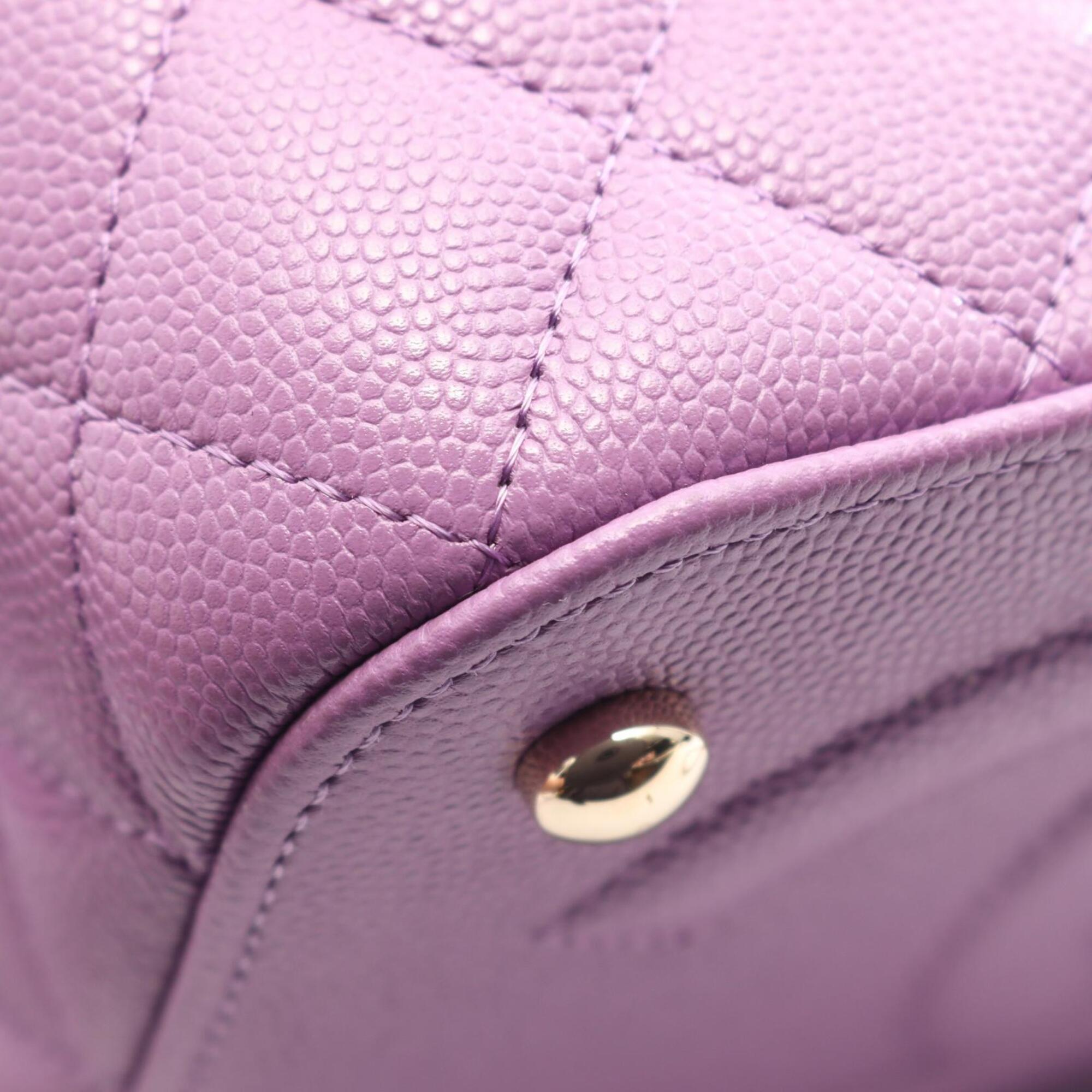 Chanel Purple Grained Calfskin Handbag Vanity Bag (Pre-Owned)